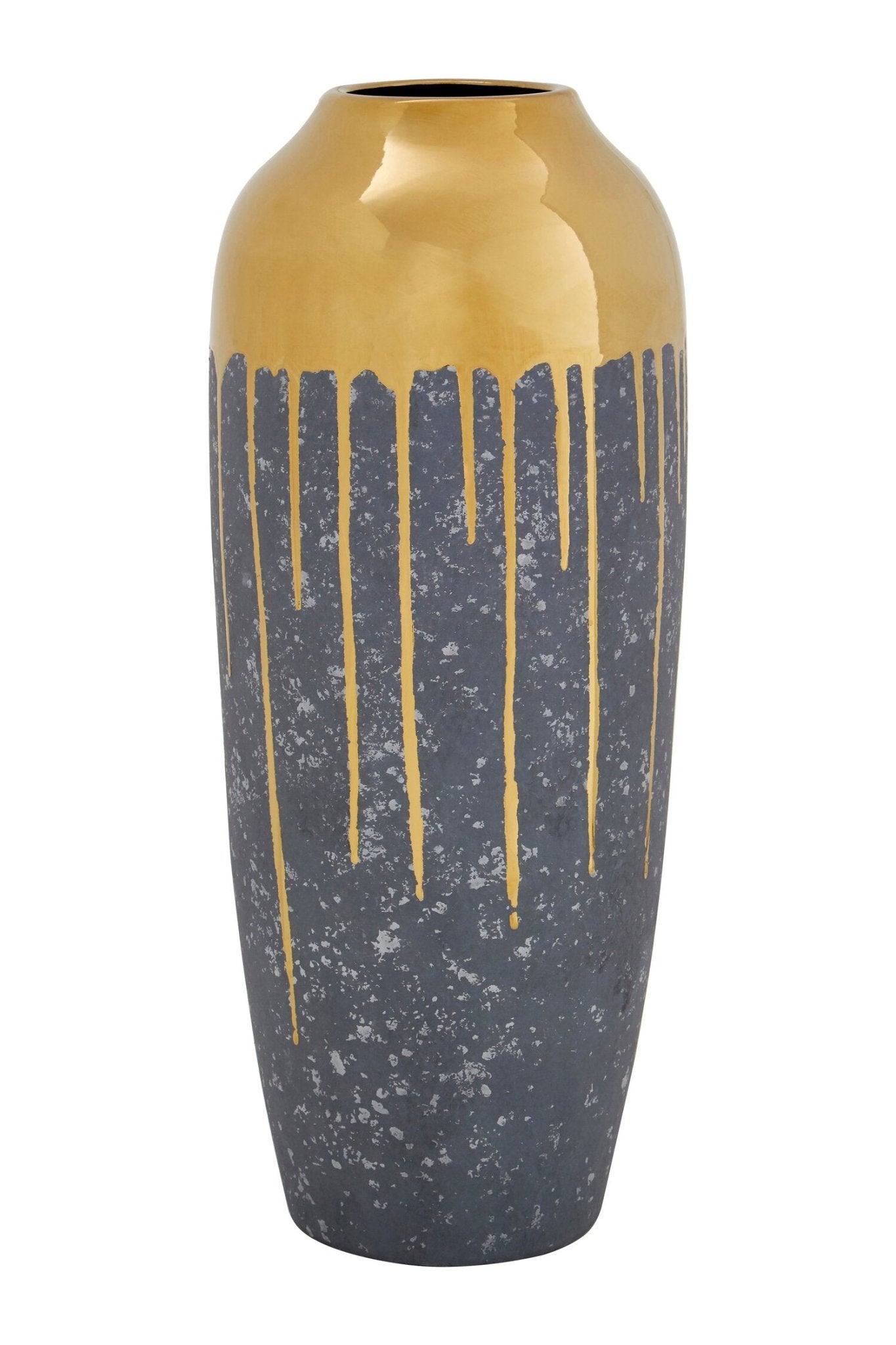 Cyrus Grey and Gold Large Vase | Luxury Home Accessories | Heulog Glow