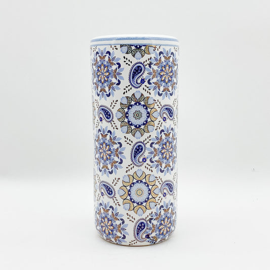 18" BLUE AND WHITE UMBRELLA STAND