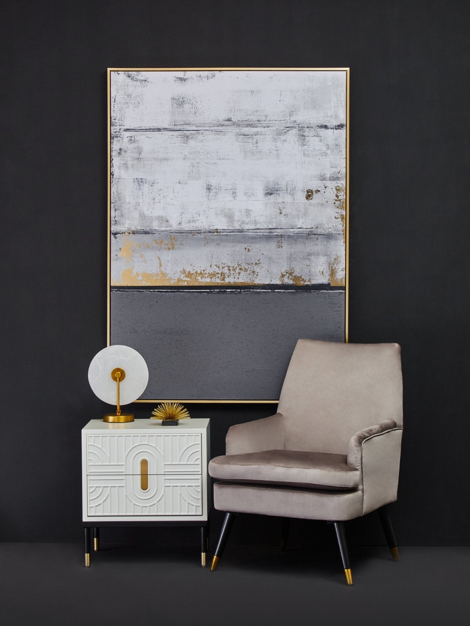 Danta Two Drawer Side Table in Off White | Luxury Home Accessories | Heulog Glow