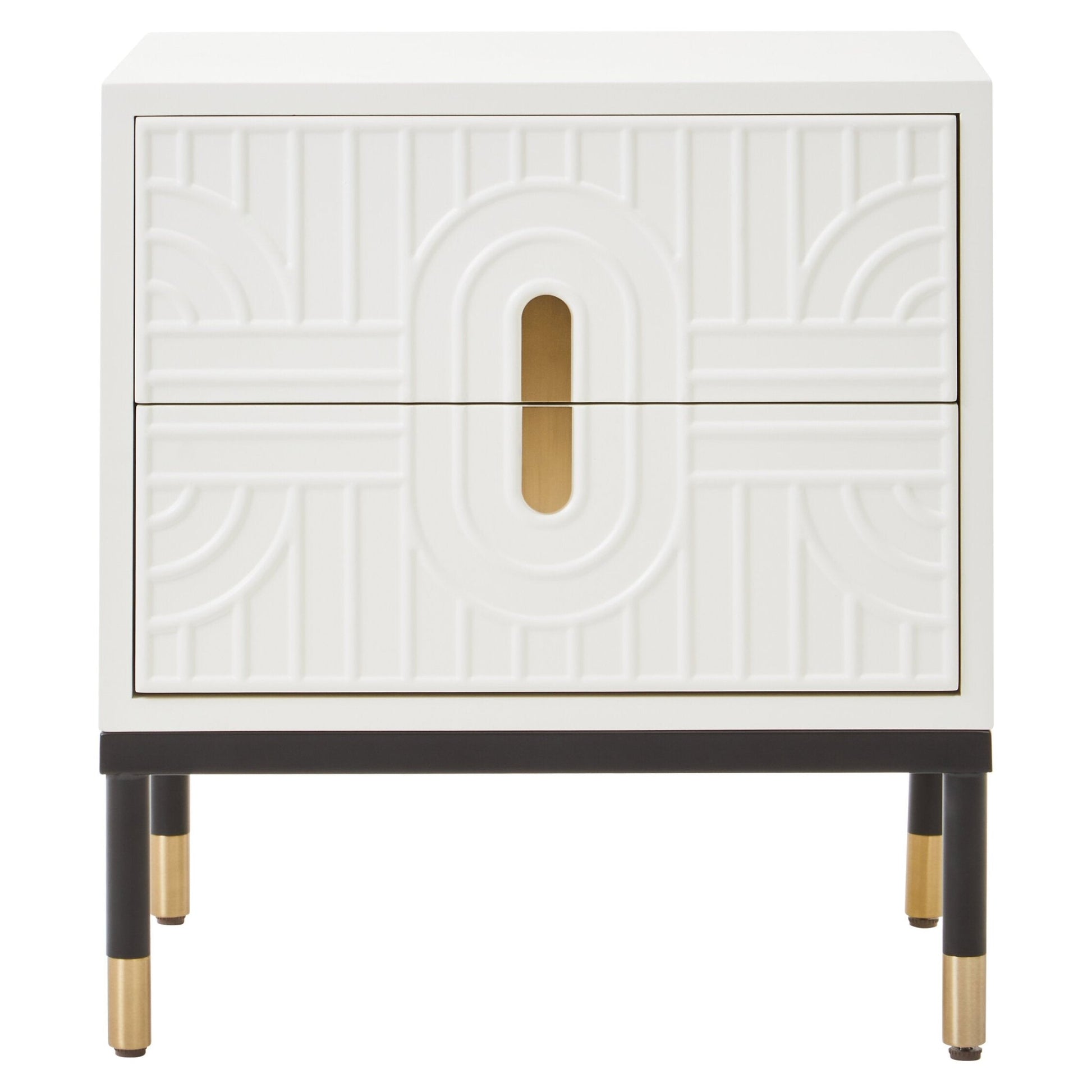 Danta Two Drawer Side Table in Off White | Luxury Home Accessories | Heulog Glow