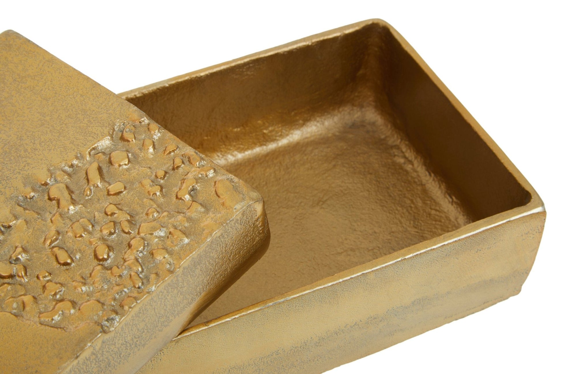Dante Gold Finish Textured Trinket Box | Luxury Home Accessories | Heulog Glow