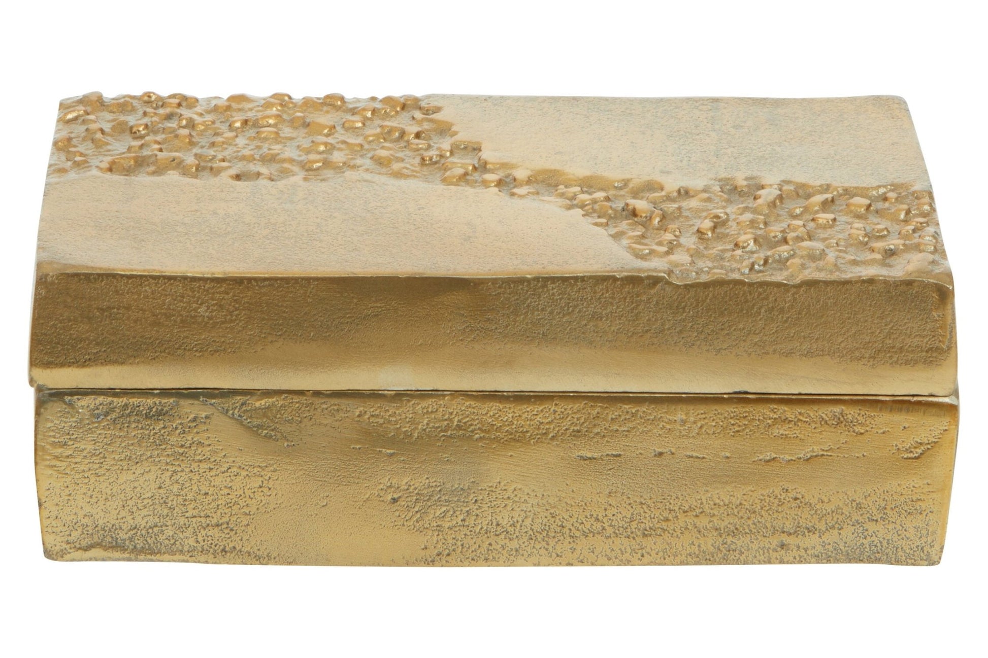 Dante Gold Finish Textured Trinket Box | Luxury Home Accessories | Heulog Glow