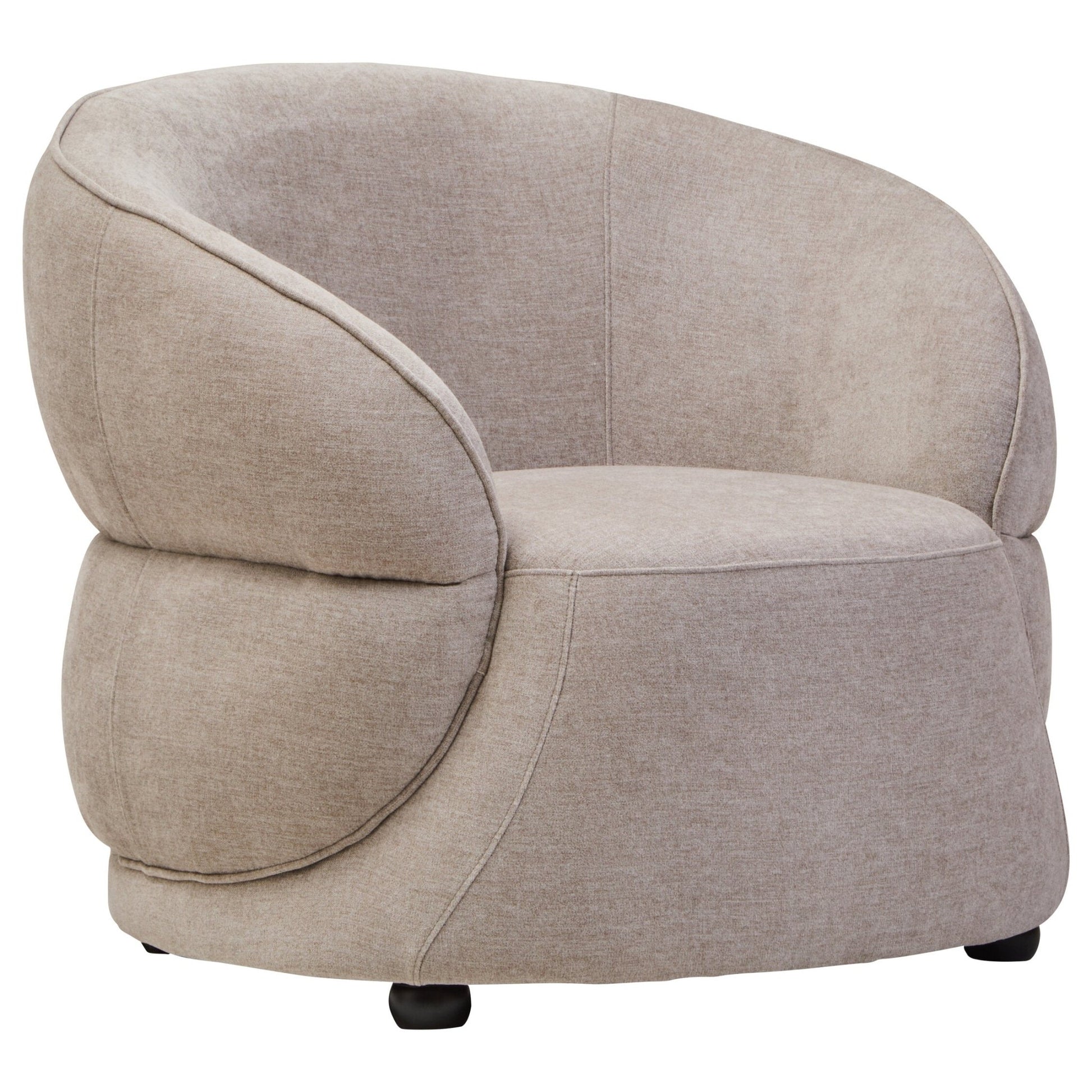 Daphne Taupe Chenille Effect Curved Chair | Luxury Home Accessories | Heulog Glow
