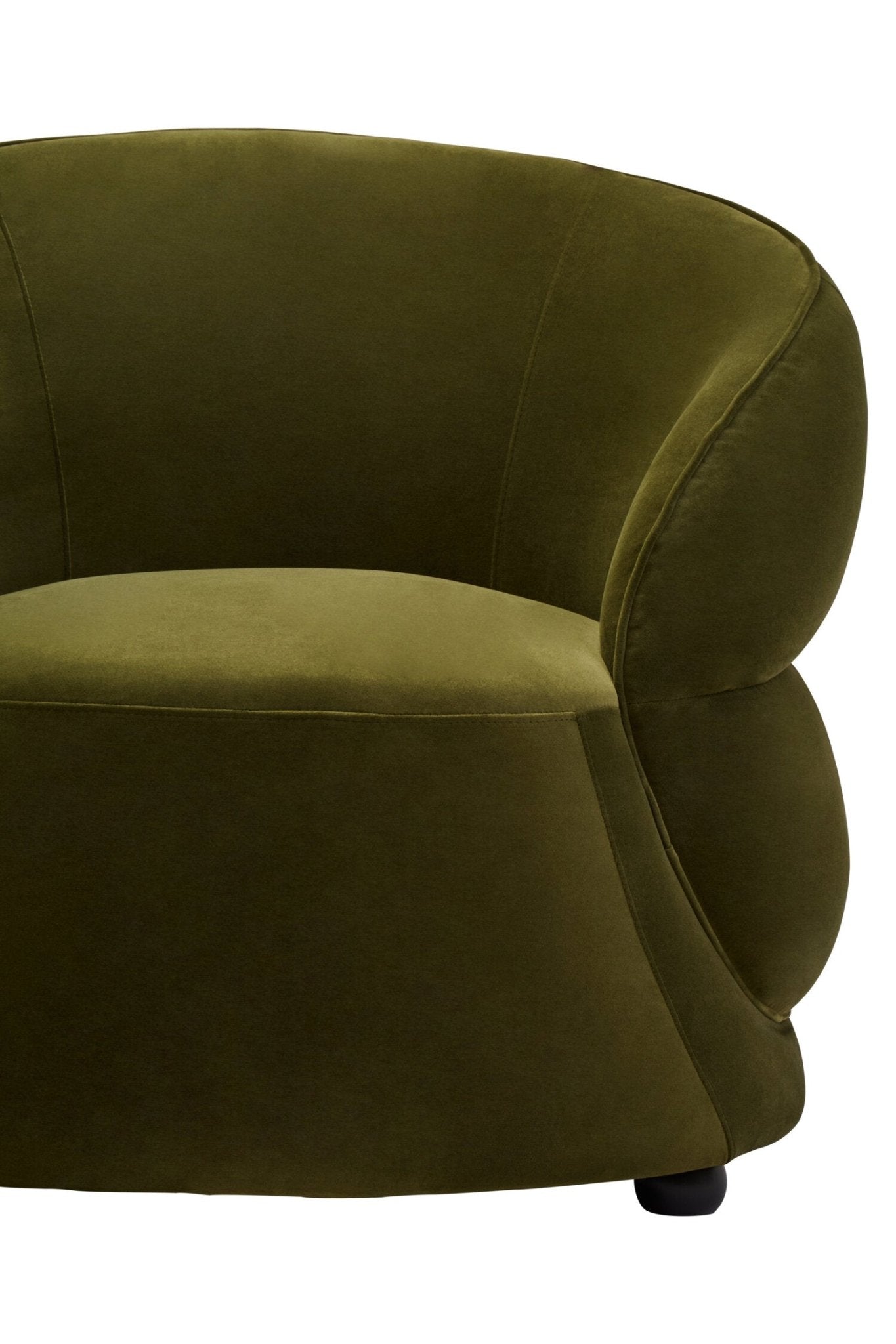 Darla Forest Green Curved Velvet Chair | Luxury Home Accessories | Heulog Glow