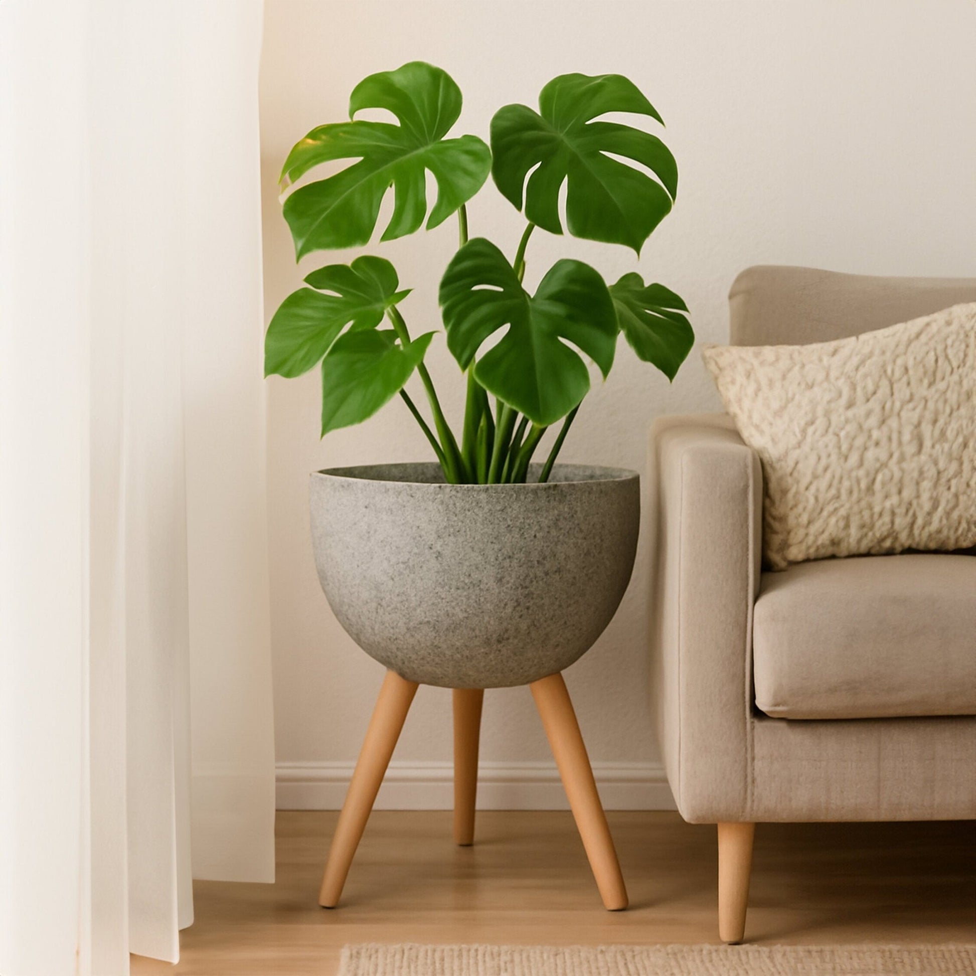 Darnell Large Grey Speckled Planter | Luxury Home Accessories | Heulog Glow