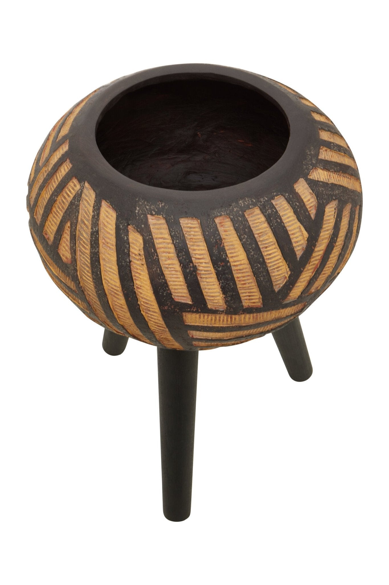 Darnell Natural And Black Tapered Planter | Luxury Home Accessories | Heulog Glow