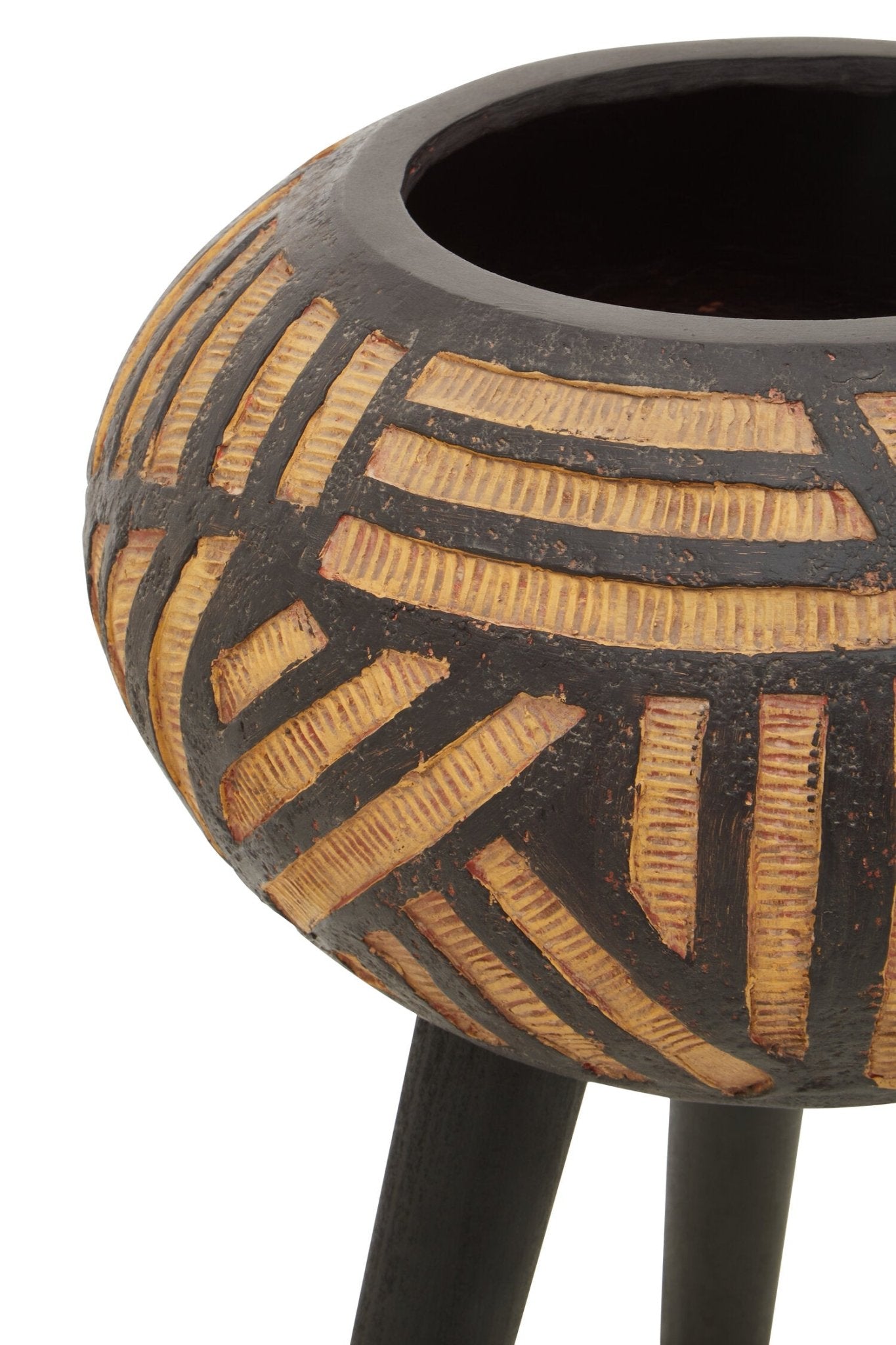 Darnell Natural And Black Tapered Planter | Luxury Home Accessories | Heulog Glow