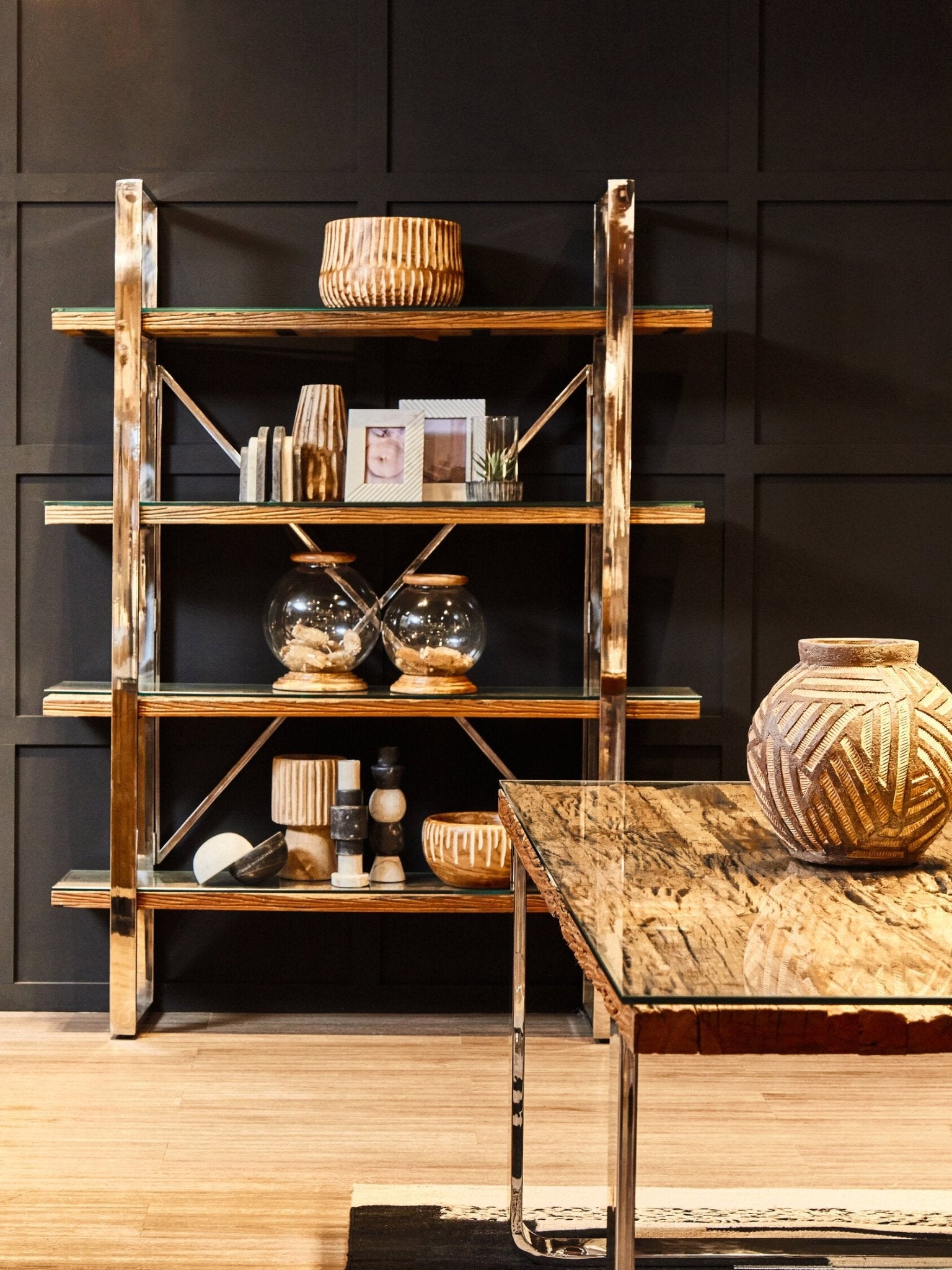 Darnell Round Brown Vase | Luxury Home Accessories | Heulog Glow