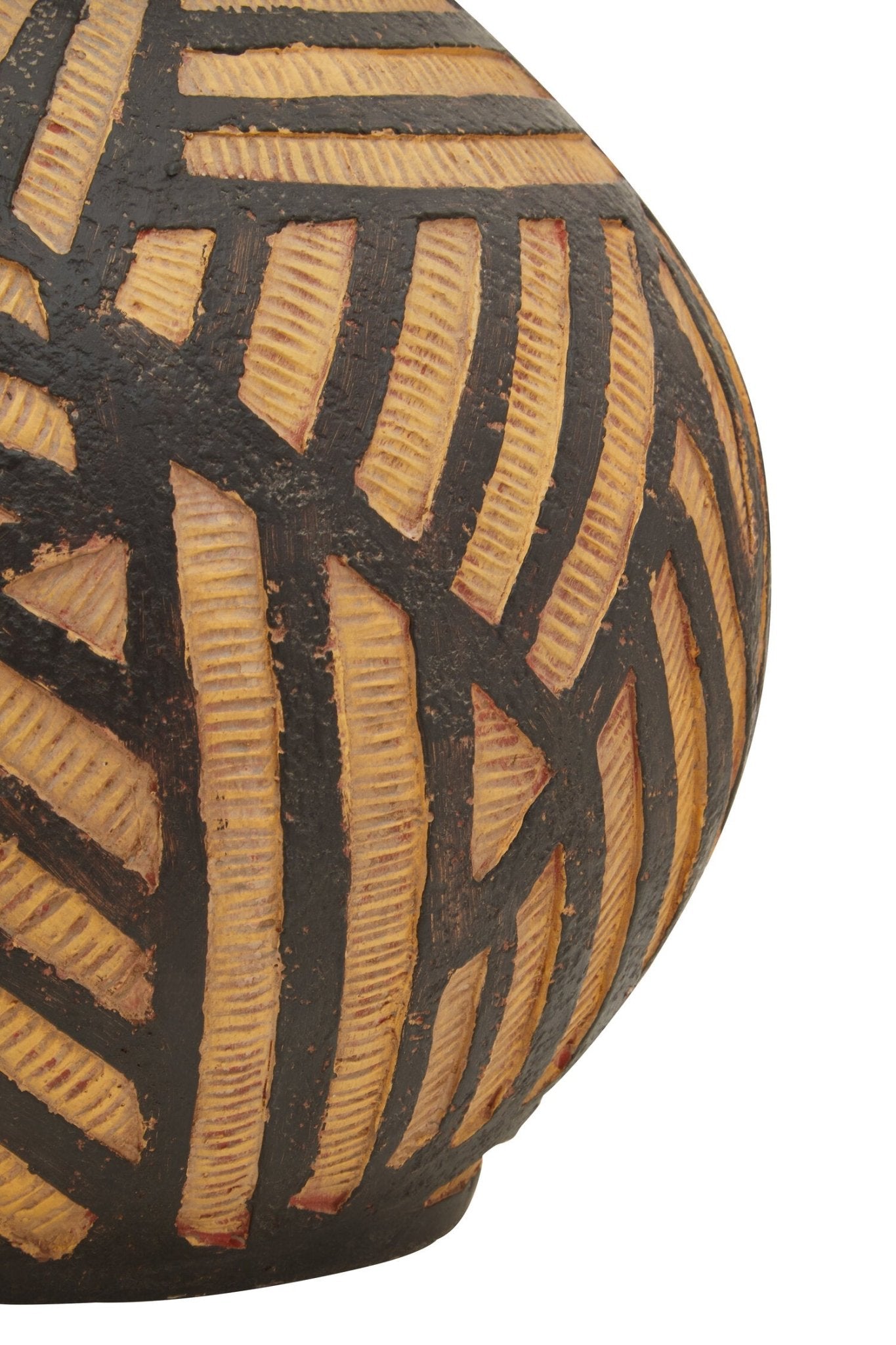 Darnell Round Natural And Black Vase | Luxury Home Accessories | Heulog Glow