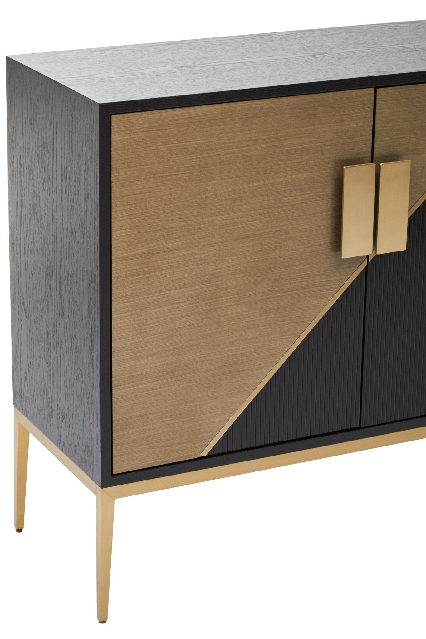 Davoli Black and Gold Two Door Sideboard | Luxury Home Accessories | Heulog Glow