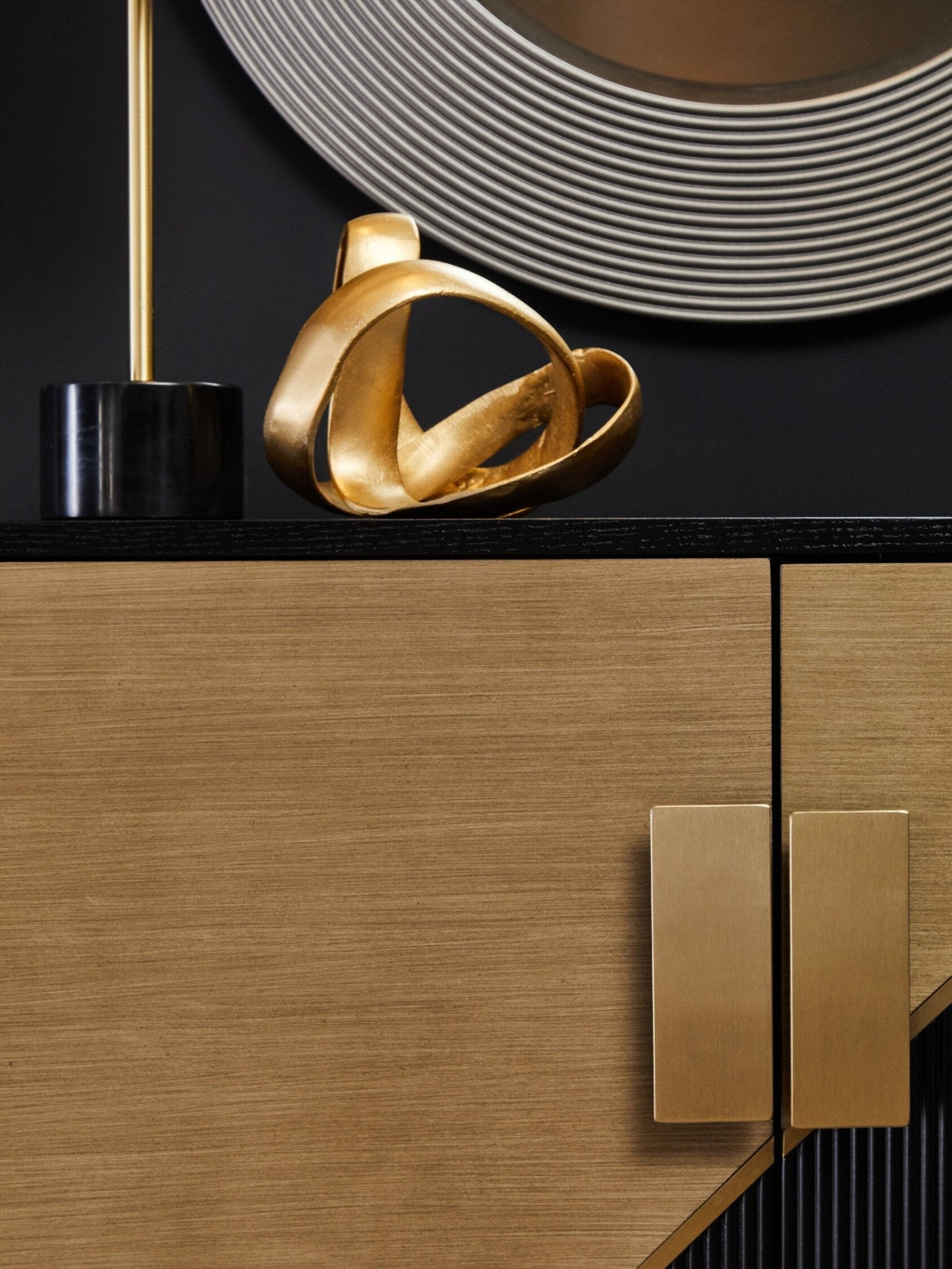 Davoli Black and Gold Two Door Sideboard | Luxury Home Accessories | Heulog Glow