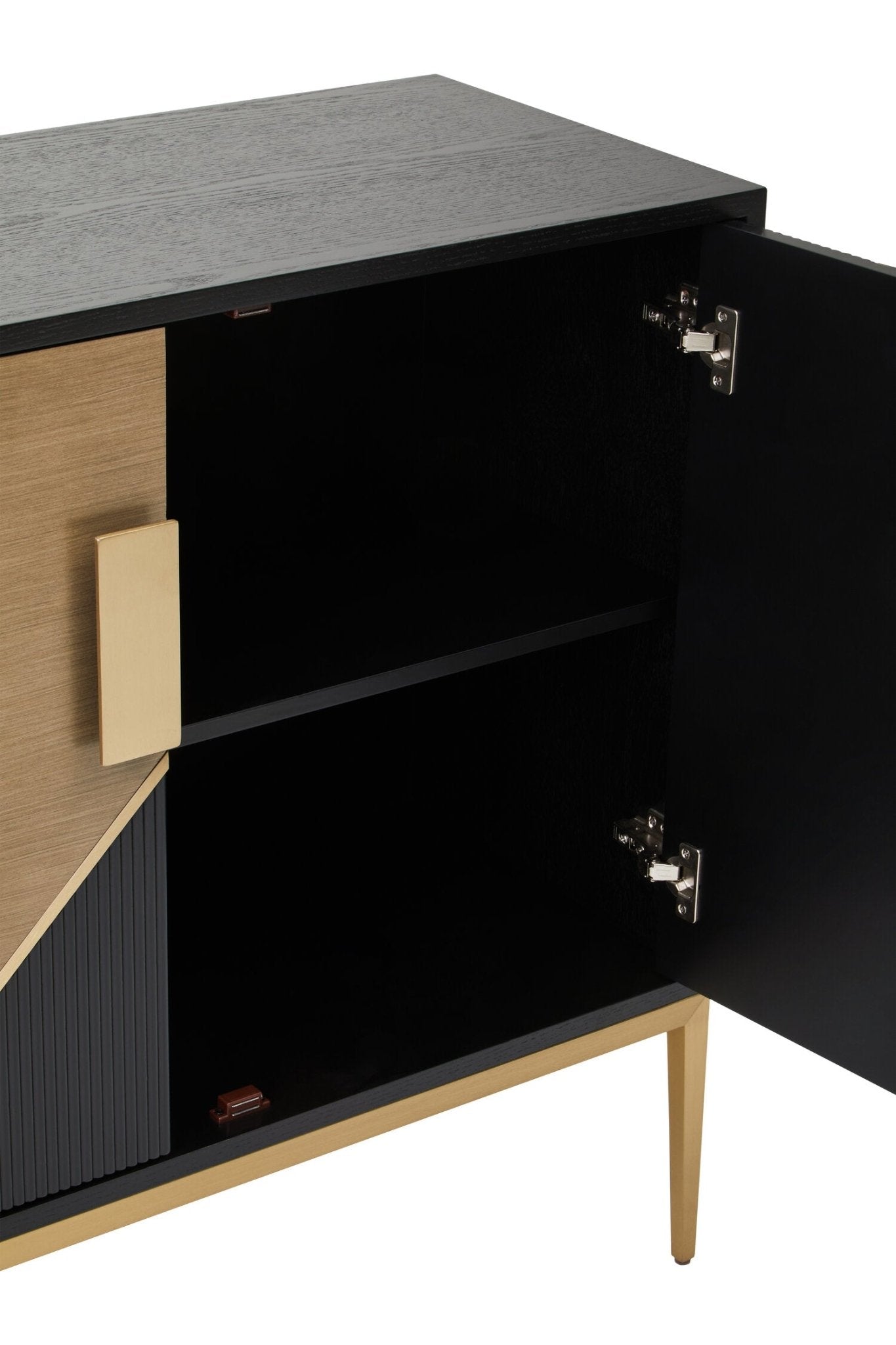 Davoli Black and Gold Two Door Sideboard | Luxury Home Accessories | Heulog Glow