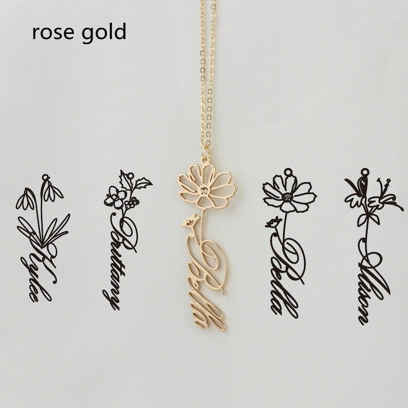 December Constellation Necklace Flower Name Necklace Customization | Luxury Home Accessories | Heulog Glow
