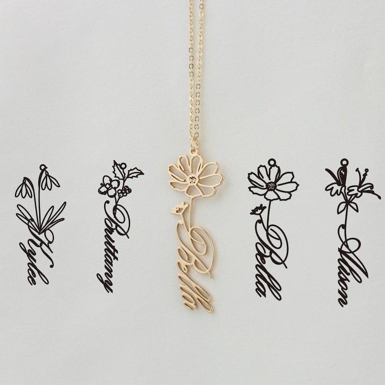 December Constellation Necklace Flower Name Necklace Customization | Luxury Home Accessories | Heulog Glow