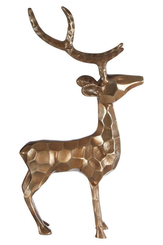 Decorative Gold Finish Standing Stag | Luxury Home Accessories | Heulog Glow