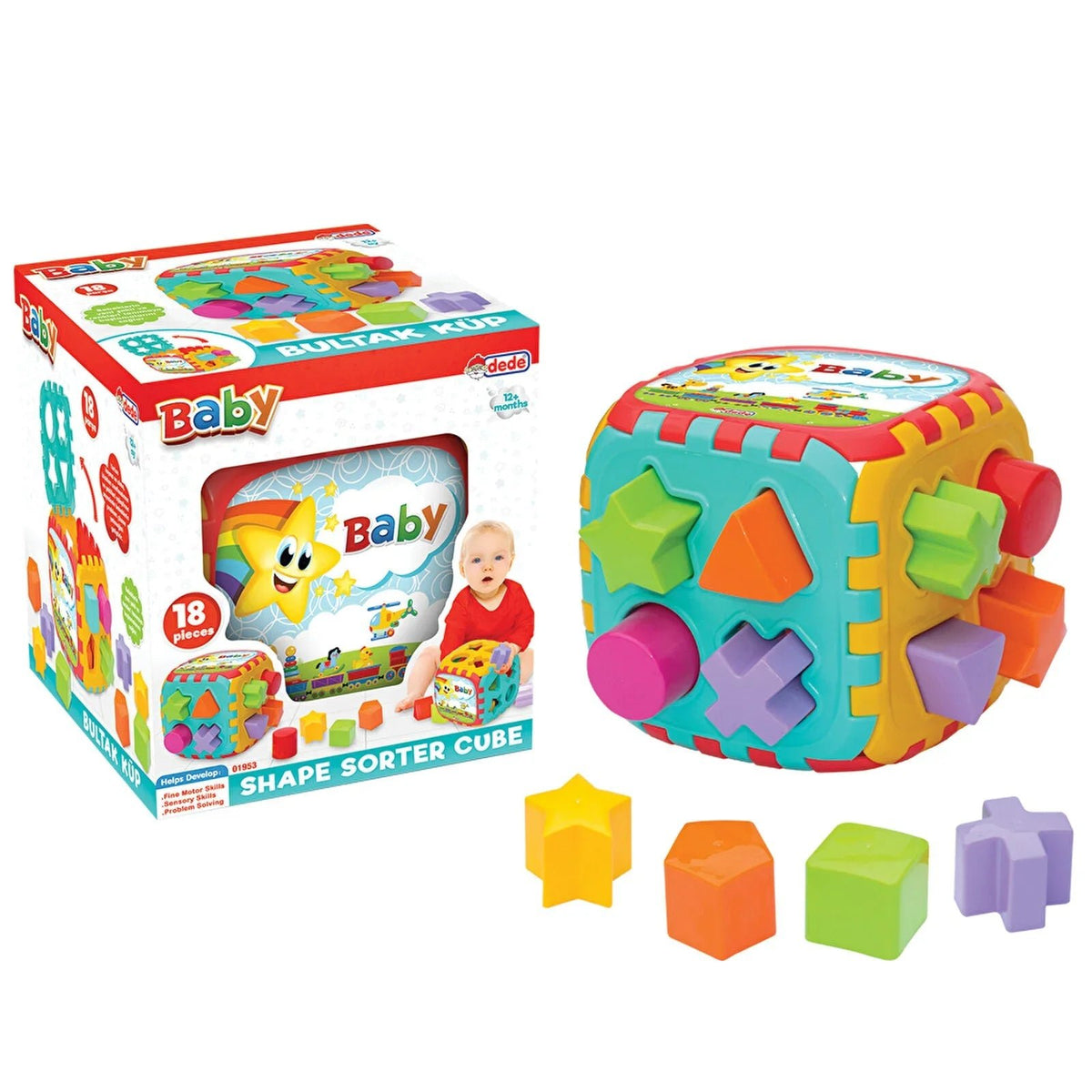 Dede Baby Puzzle Big Shape Sorter Cube | Luxury Home Accessories | Heulog Glow