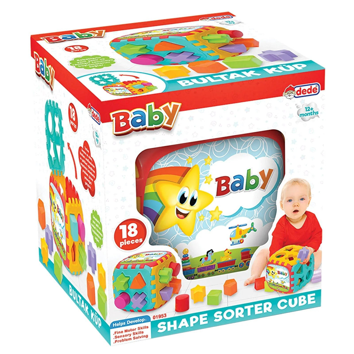 Dede Baby Puzzle Big Shape Sorter Cube | Luxury Home Accessories | Heulog Glow