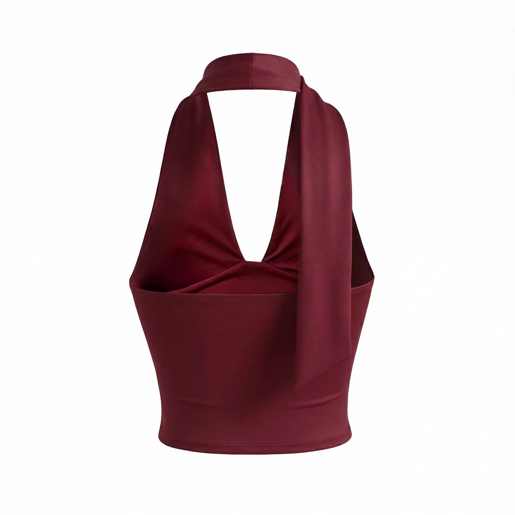 Deep V-neck Ruched Slim-fit Backless Short Womens Top | Luxury Home Accessories | Heulog Glow