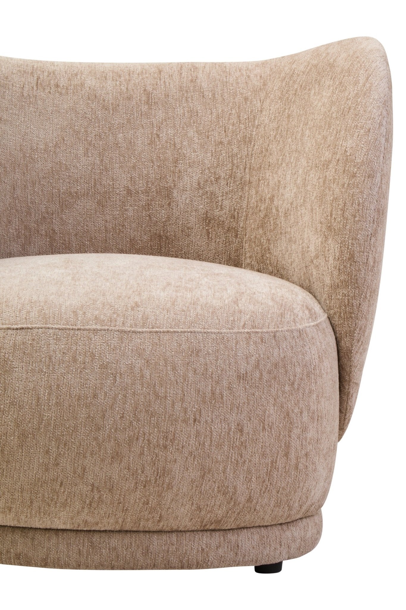 Delray Deep Stone Chenille Curved Chair | Luxury Home Accessories | Heulog Glow
