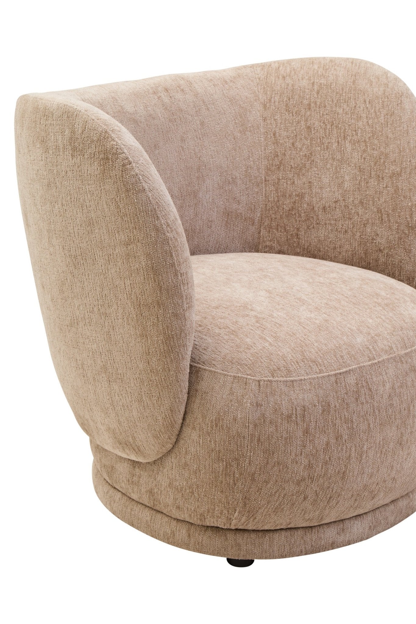 Delray Deep Stone Chenille Curved Chair | Luxury Home Accessories | Heulog Glow