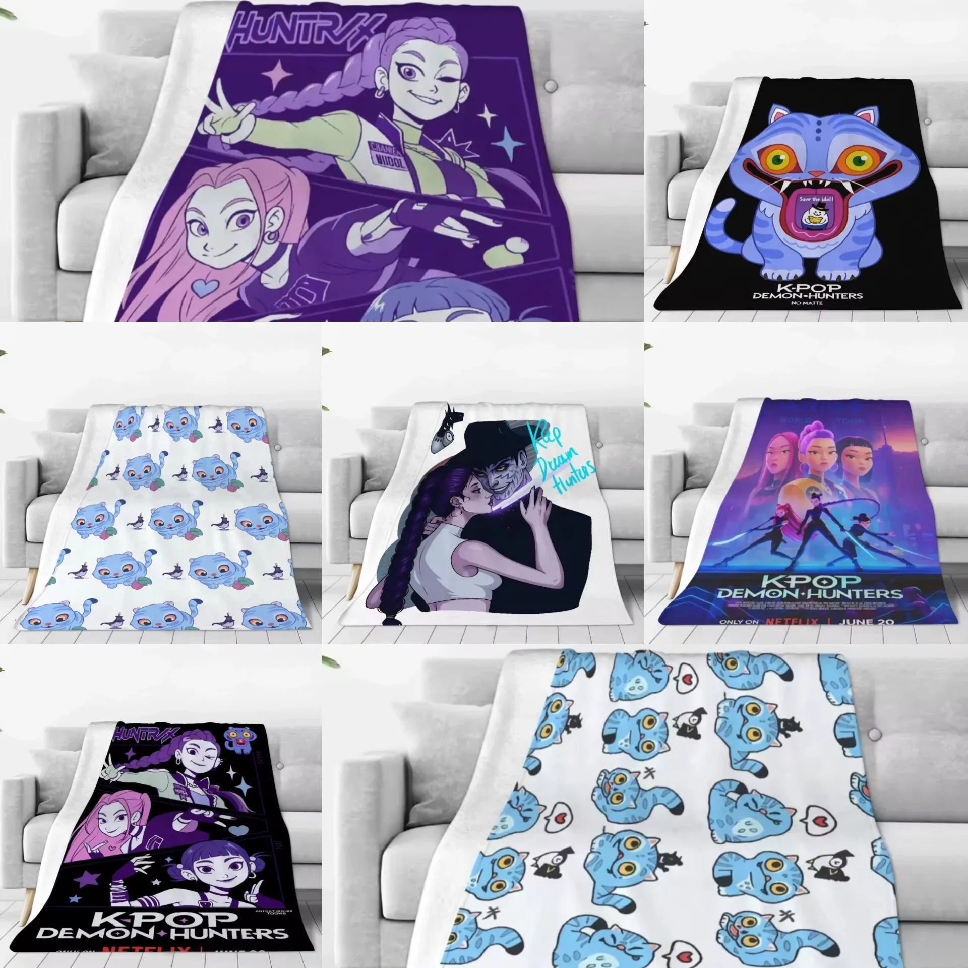 Demon Hunters Extra Large Dog Blanket | Luxury Home Accessories | Heulog Glow