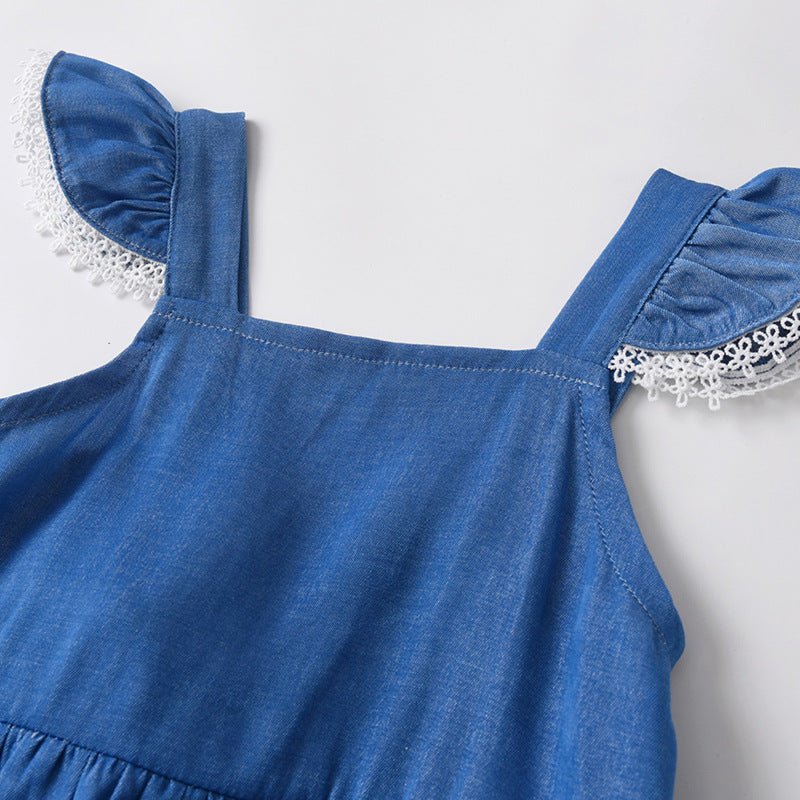 Denim Romper With Hat Sleeveless For Baby Girls | Luxury Home Accessories | Heulog Glow