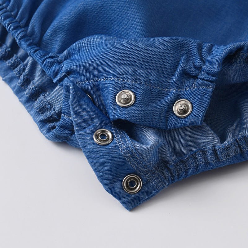 Denim Romper With Hat Sleeveless For Baby Girls | Luxury Home Accessories | Heulog Glow