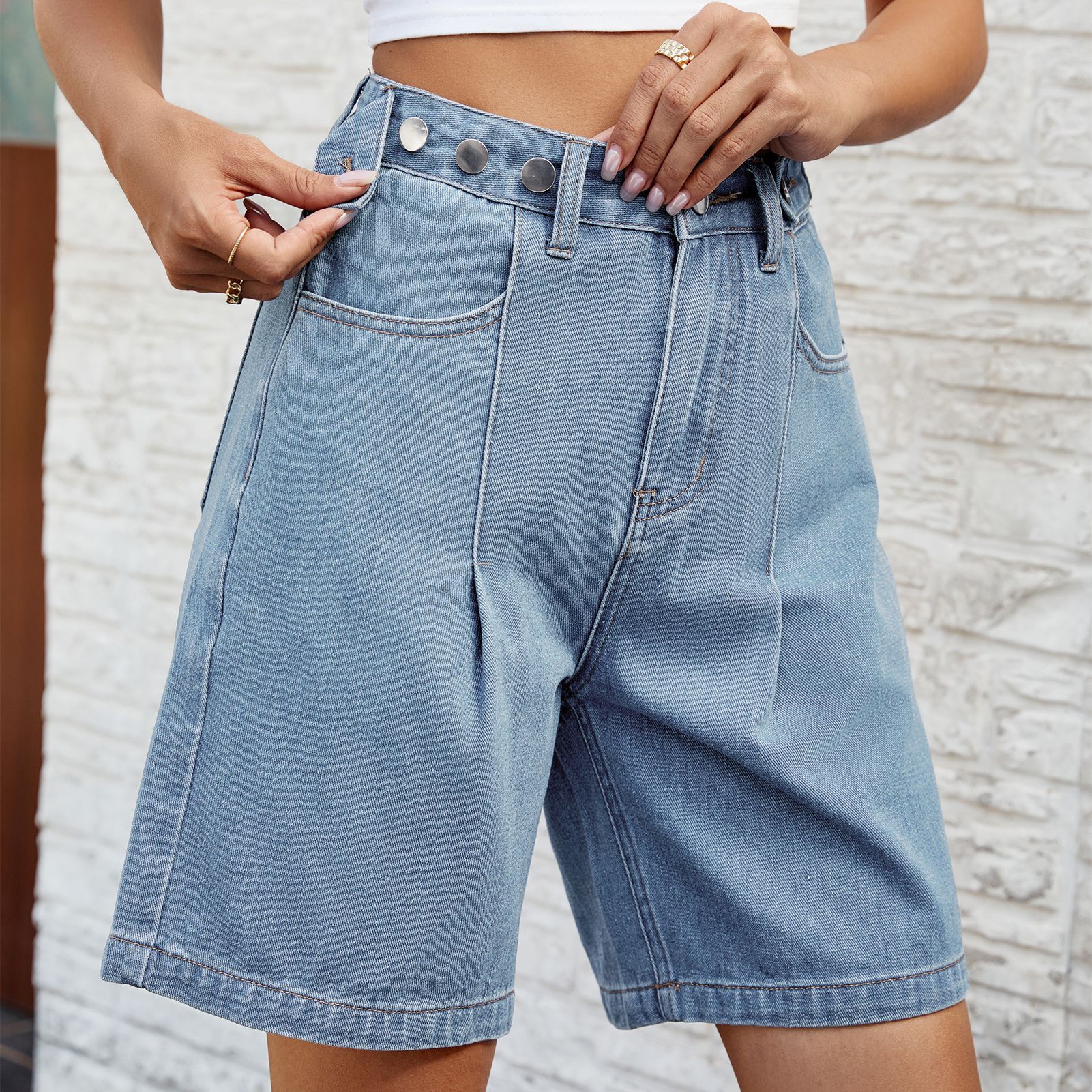 Denim Shorts With Waist Adjustable Design Fashion Summer Pants For Women | Luxury Home Accessories | Heulog Glow