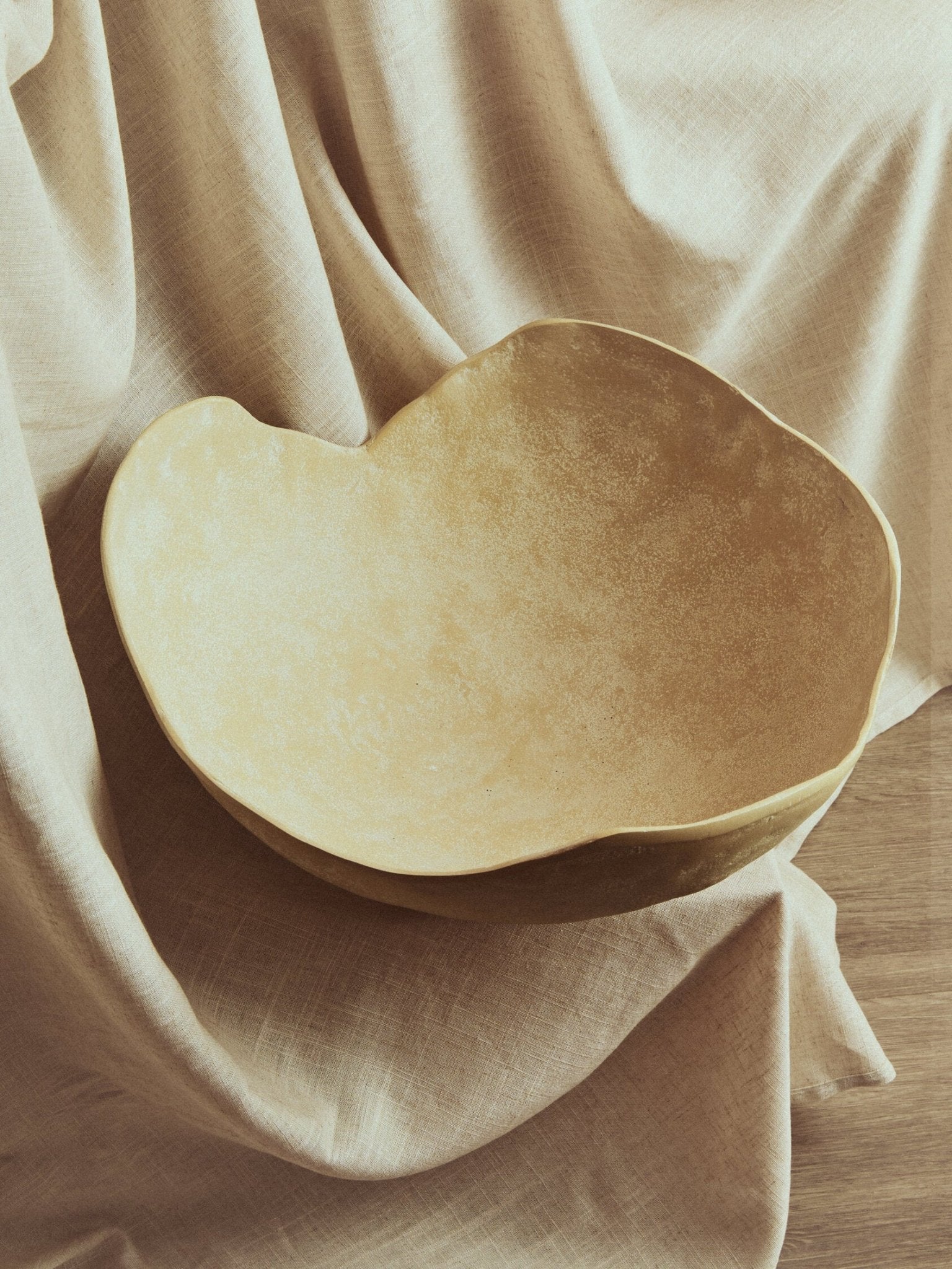Densita Large Textured Beige Whitewash Bowl | Luxury Home Accessories | Heulog Glow