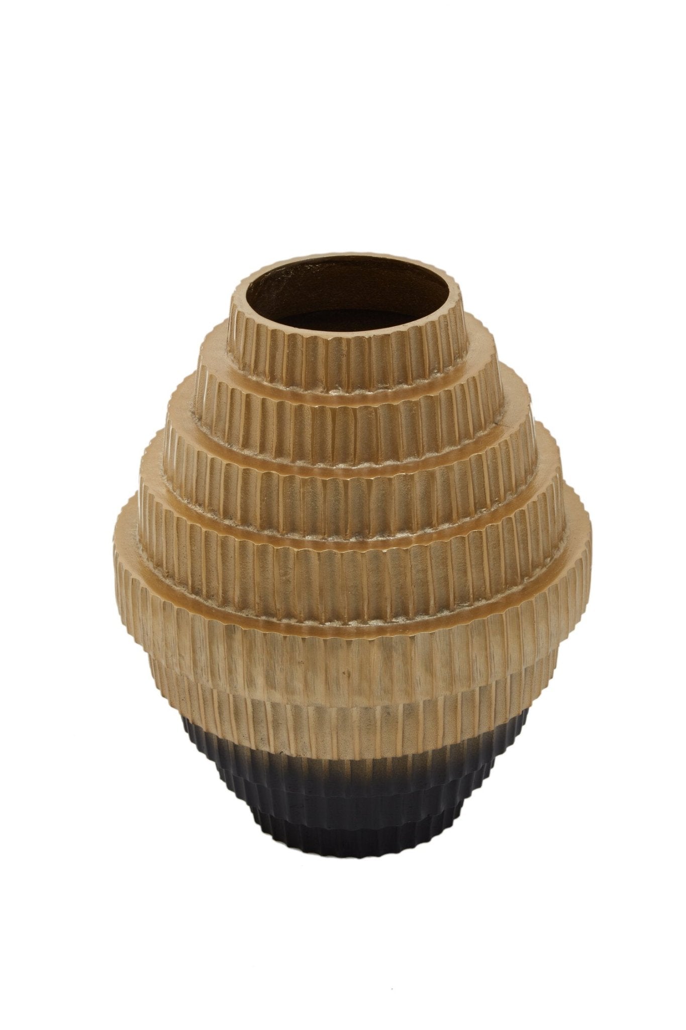 Deomali Large Ombre Gold and Black Vase | Luxury Home Accessories | Heulog Glow