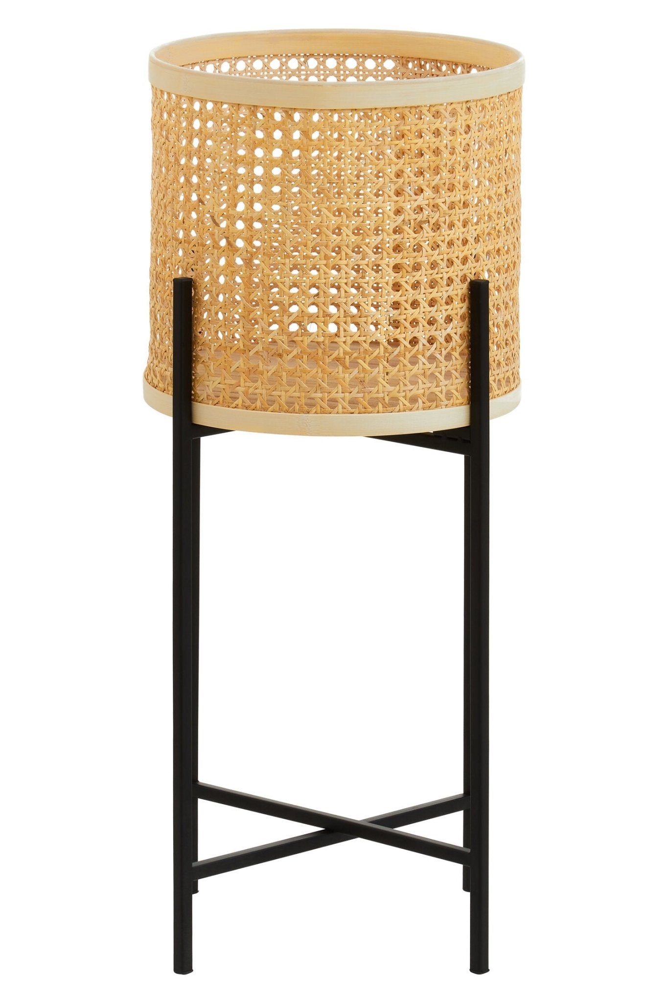 Depok Large Rattan Planter with Metal Stand | Luxury Home Accessories | Heulog Glow