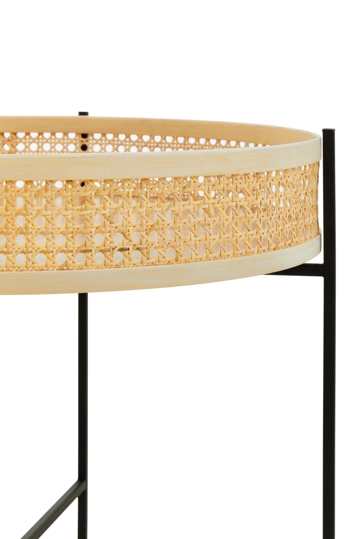 Depok Rattan Coffee Table With Cross Metal Base | Luxury Home Accessories | Heulog Glow