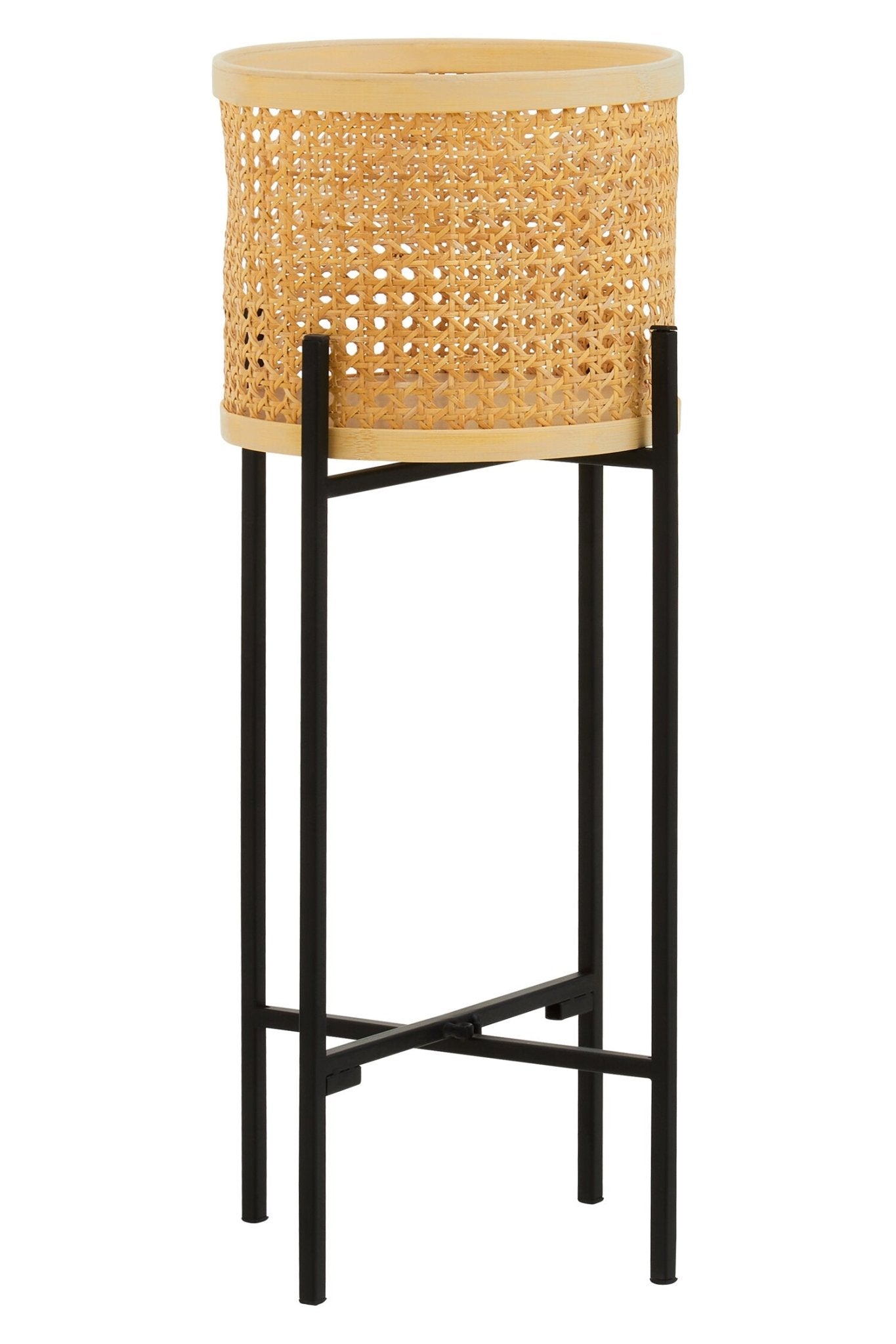 Depok Small Rattan Planter with Metal Stand | Luxury Home Accessories | Heulog Glow