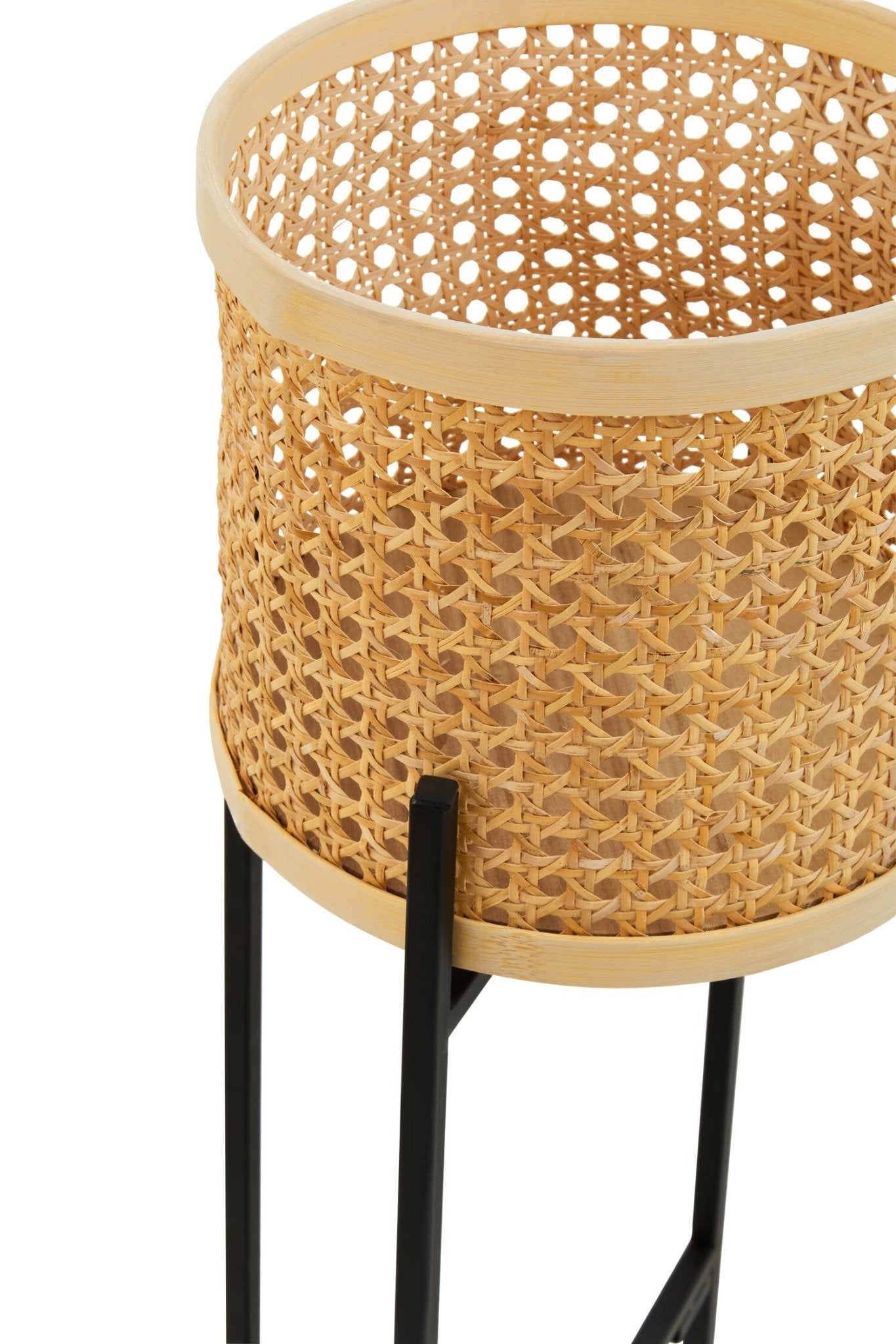 Depok Small Rattan Planter with Metal Stand | Luxury Home Accessories | Heulog Glow