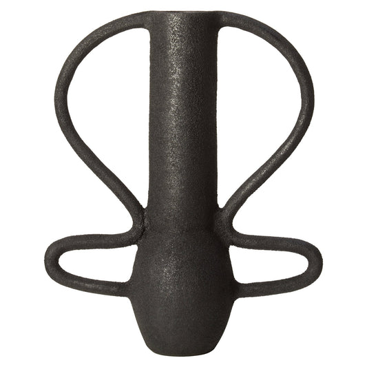Deriva Large Textured Black Vase | Luxury Home Accessories | Heulog Glow