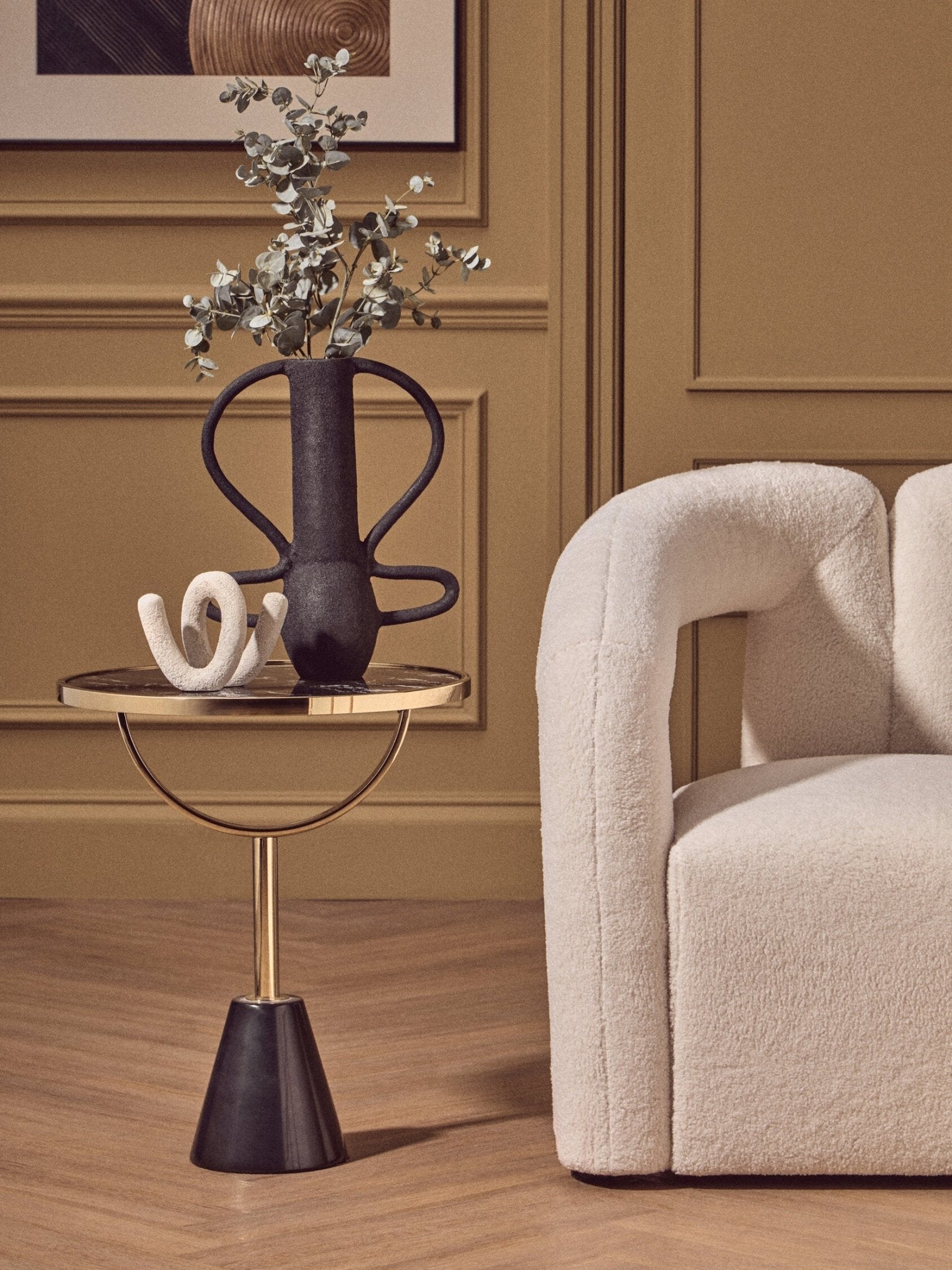 Deriva Large Textured Black Vase | Luxury Home Accessories | Heulog Glow