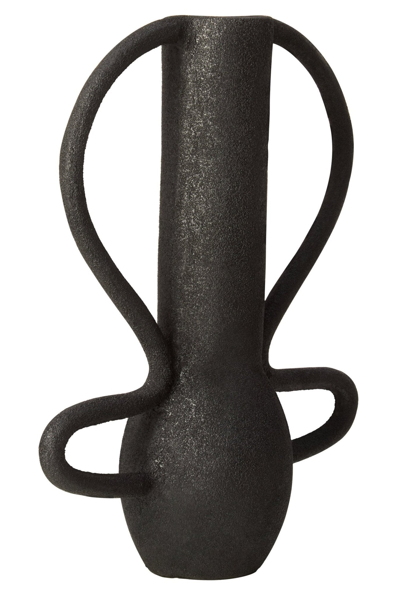 Deriva Large Textured Black Vase | Luxury Home Accessories | Heulog Glow