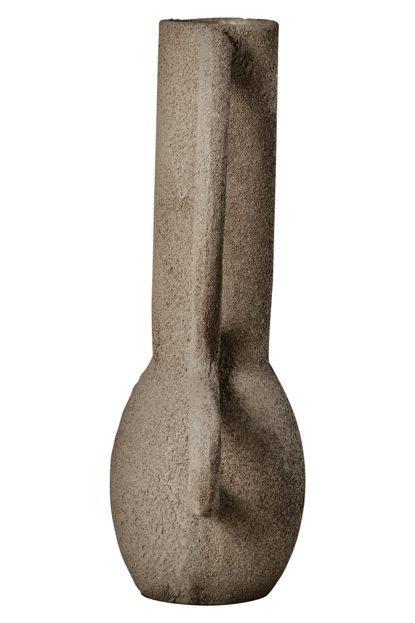 Deriva Small Textured Grey Vase | Luxury Home Accessories | Heulog Glow