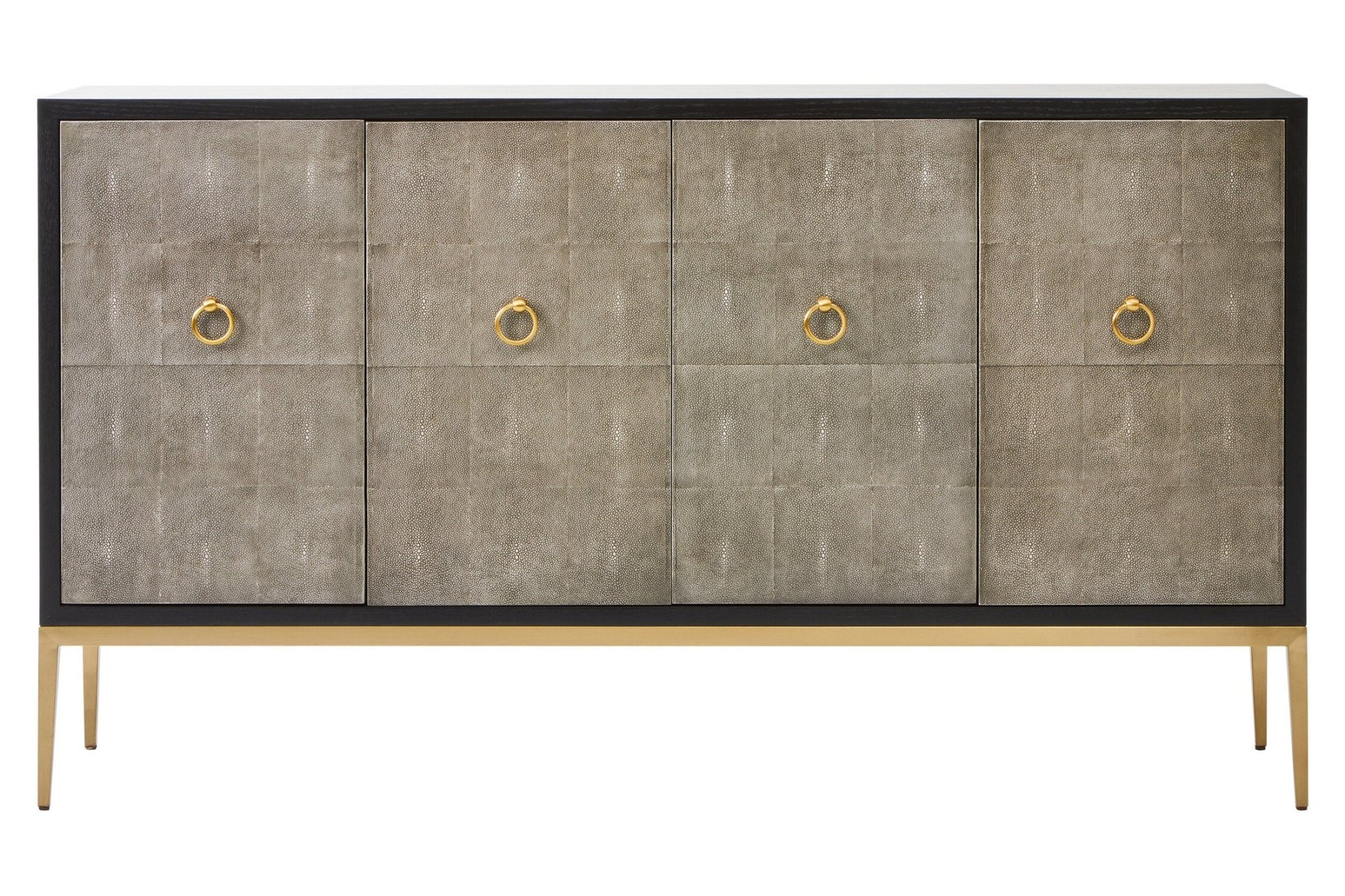 Deruta Grey Shagreen Effect 4 Door Sideboard | Luxury Home Accessories | Heulog Glow
