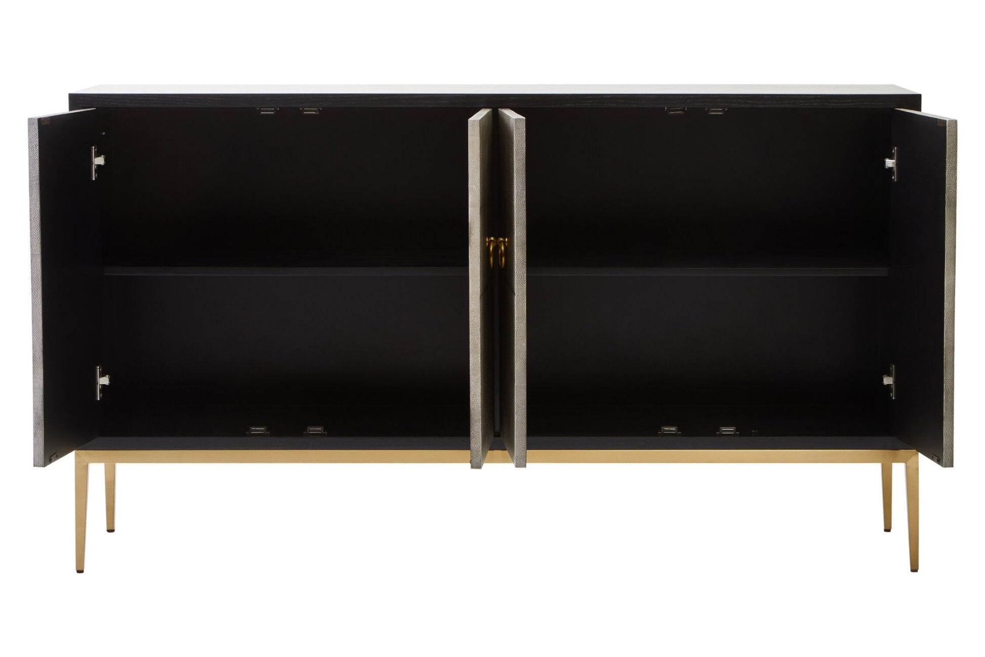 Deruta Grey Shagreen Effect 4 Door Sideboard | Luxury Home Accessories | Heulog Glow