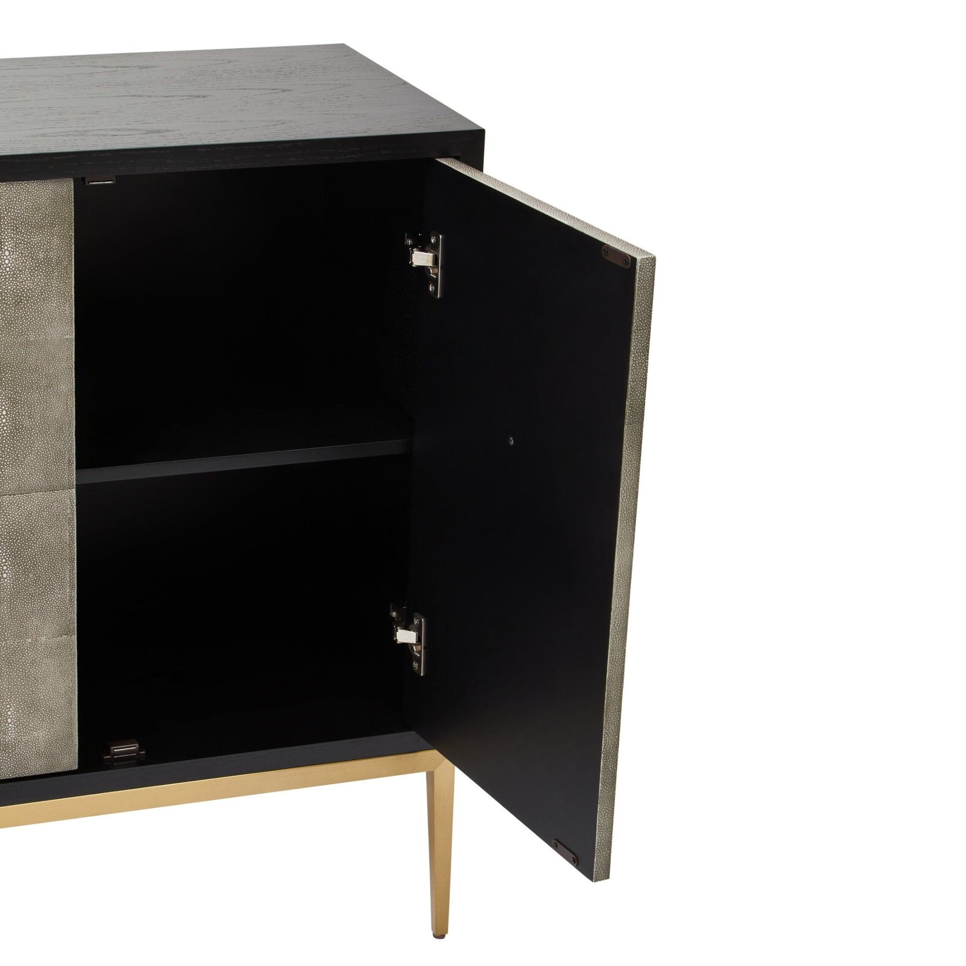 Deruta Grey Shagreen Effect 4 Door Sideboard | Luxury Home Accessories | Heulog Glow