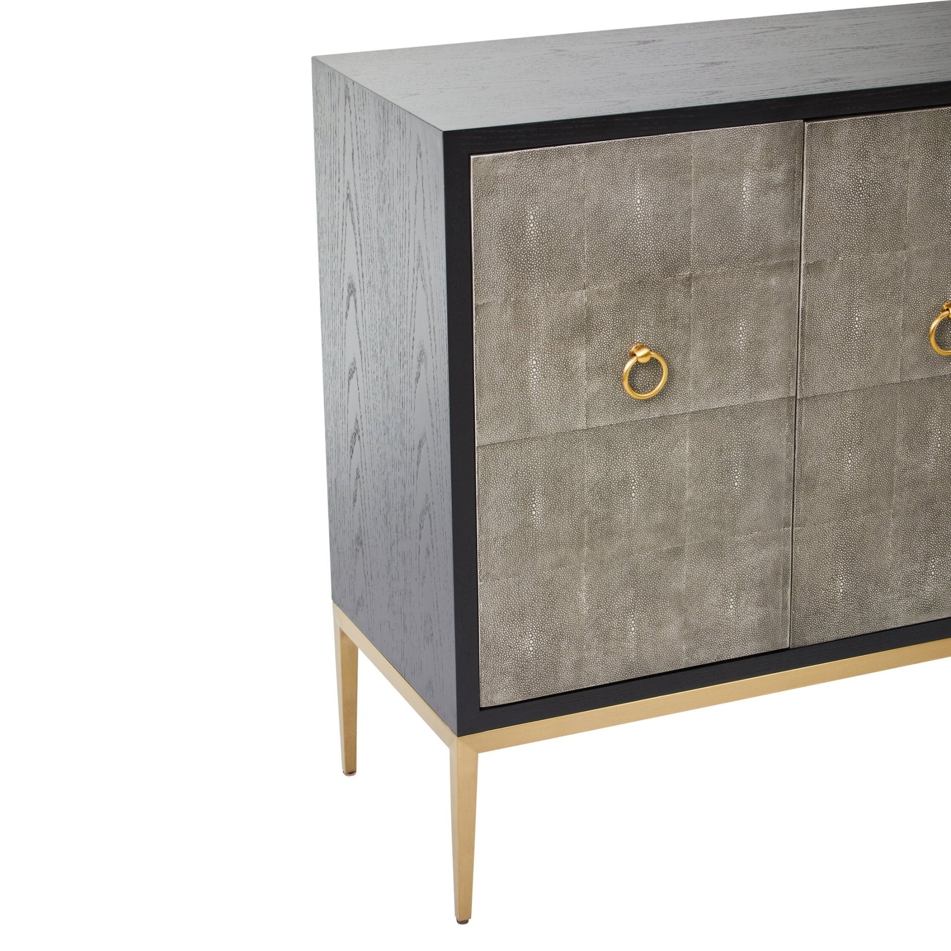 Deruta Grey Shagreen Effect 4 Door Sideboard | Luxury Home Accessories | Heulog Glow