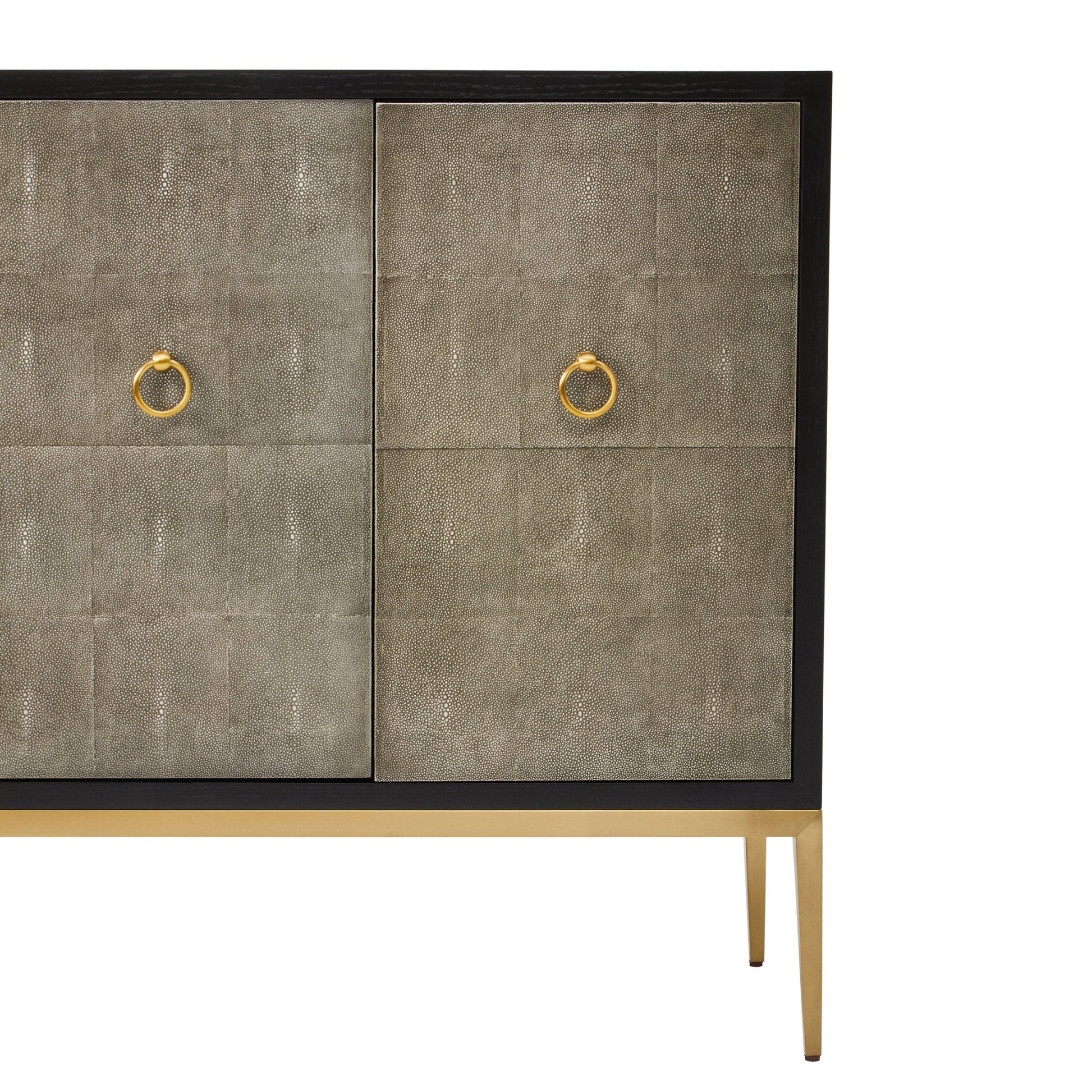 Deruta Grey Shagreen Effect 4 Door Sideboard | Luxury Home Accessories | Heulog Glow