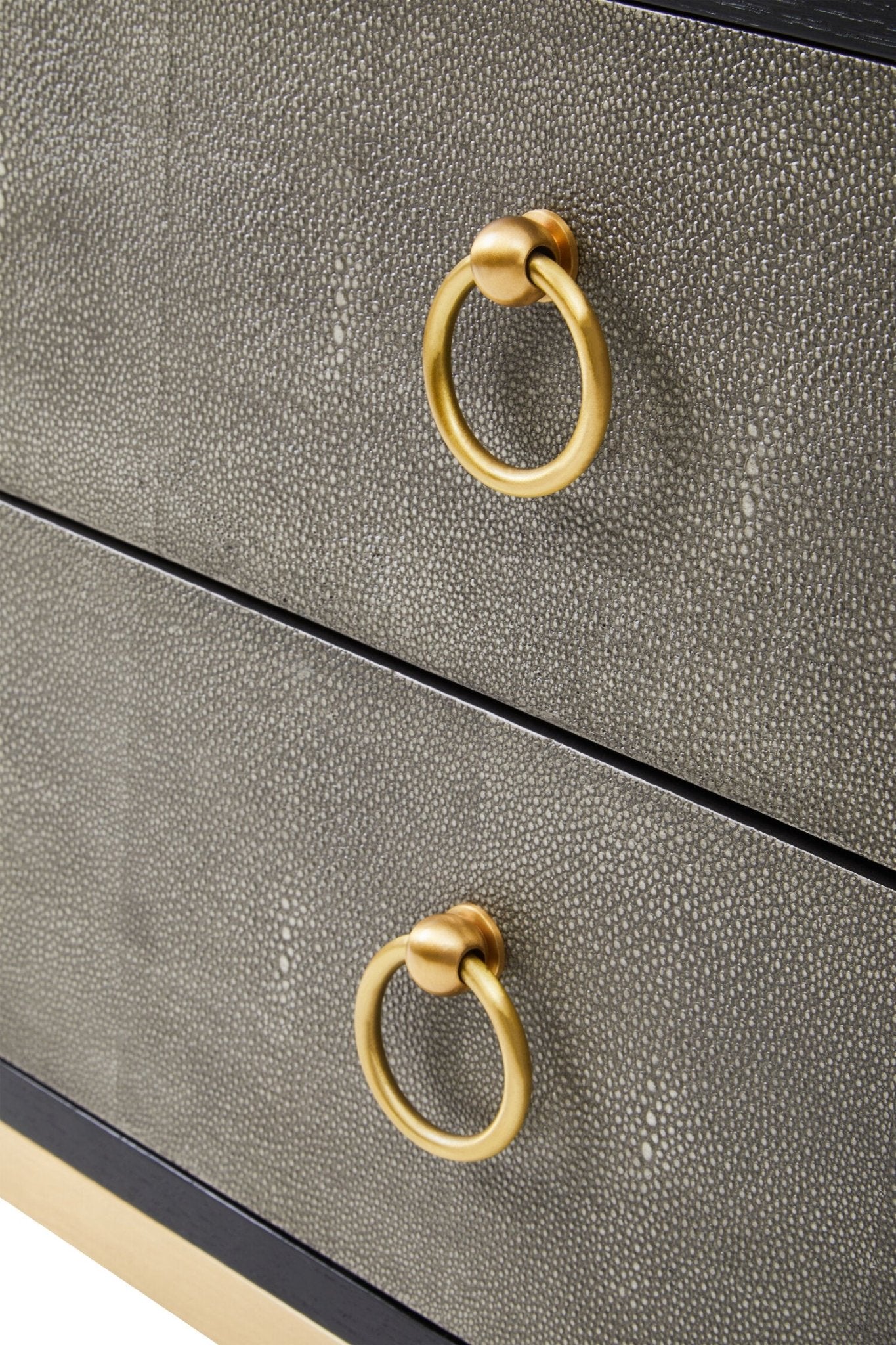 Deruta Two Drawer Grey Shagreen Effect Side Table | Luxury Home Accessories | Heulog Glow