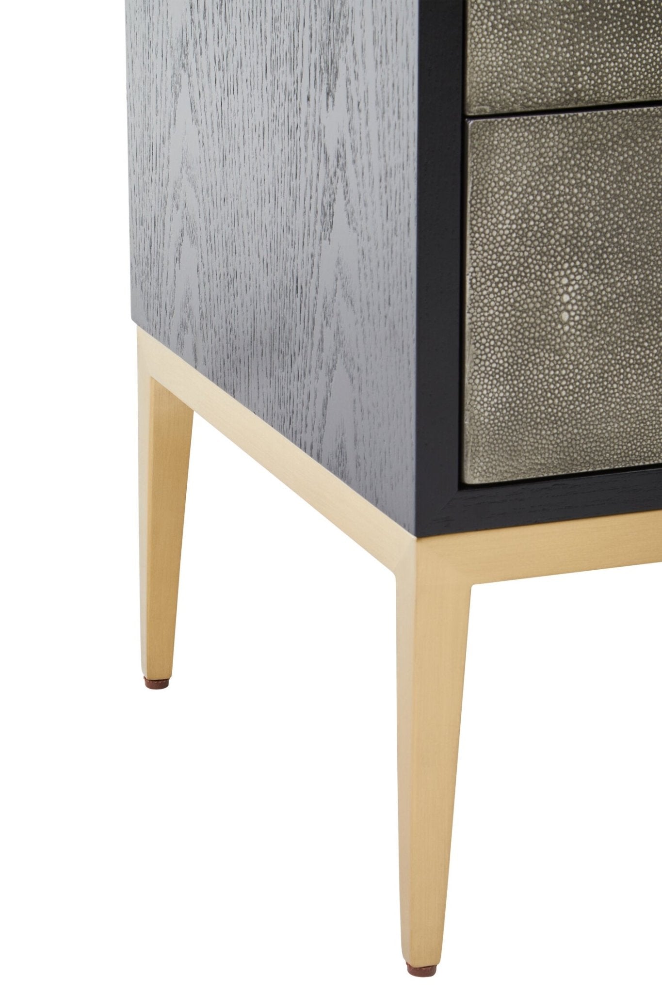 Deruta Two Drawer Grey Shagreen Effect Side Table | Luxury Home Accessories | Heulog Glow