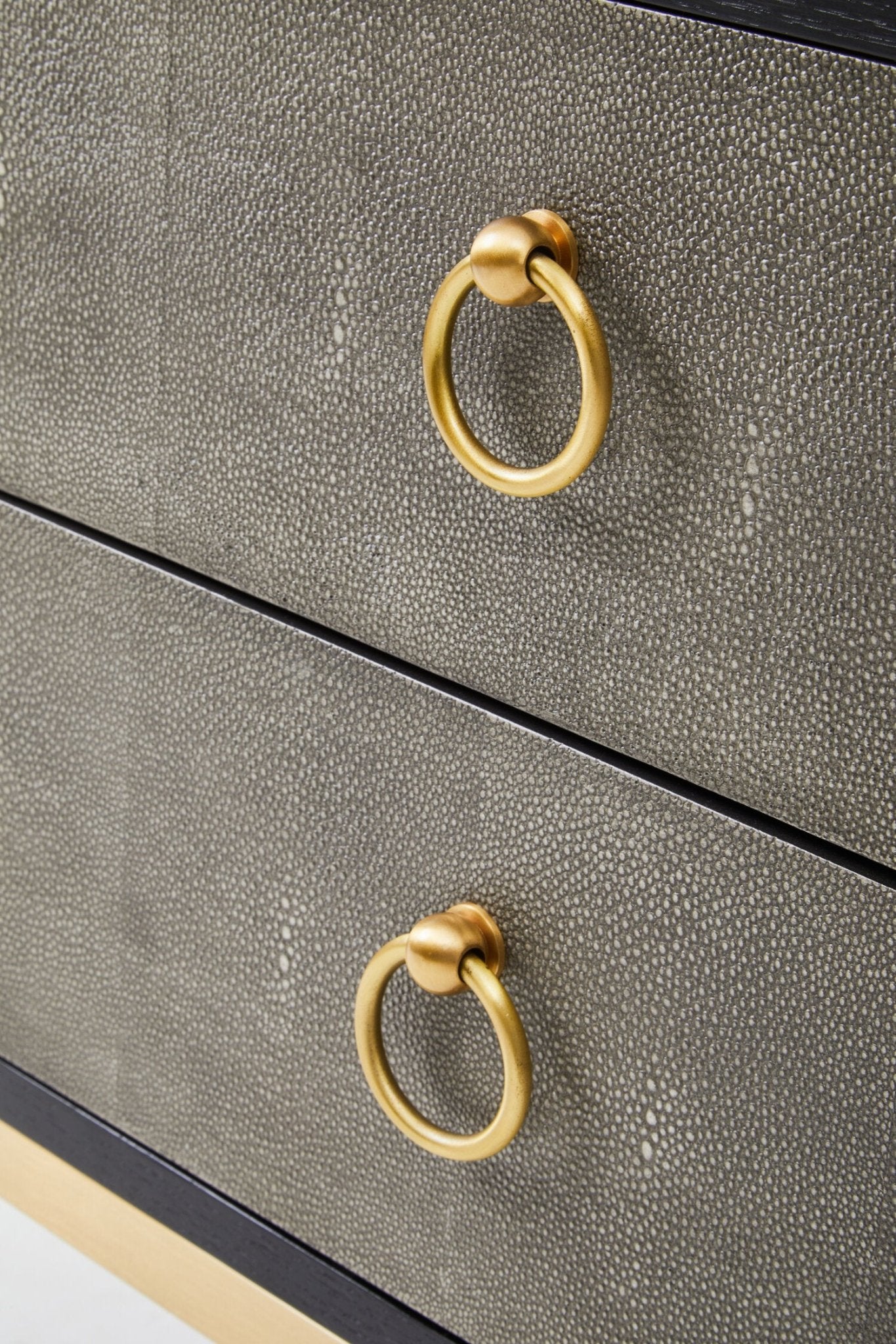 Deruta Two Drawer Grey Shagreen Effect Side Table | Luxury Home Accessories | Heulog Glow