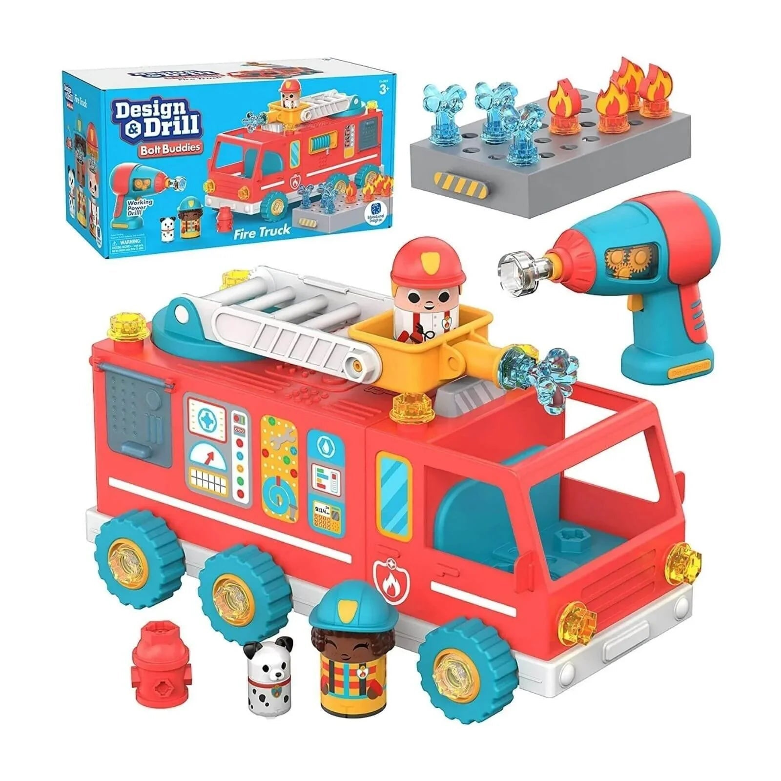 Design&Drill Bolt Buddies Fire Truck | Luxury Home Accessories | Heulog Glow