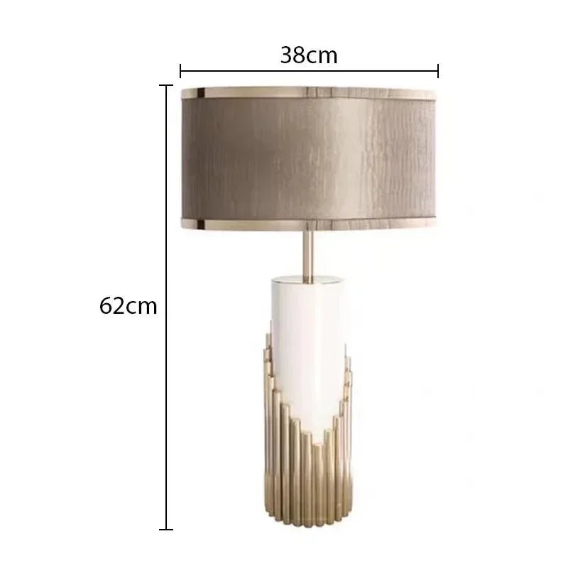 Designer's Luxury LED Desk Lamp Marble Fabric Lampshade | Luxury Home Accessories | Heulog Glow