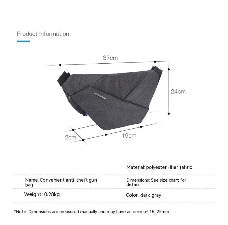 Digital Storage Canvas Chest Bag Crossbody Multi-functional Business Close Shoulder Anti-theft Package | Luxury Home Accessories | Heulog Glow