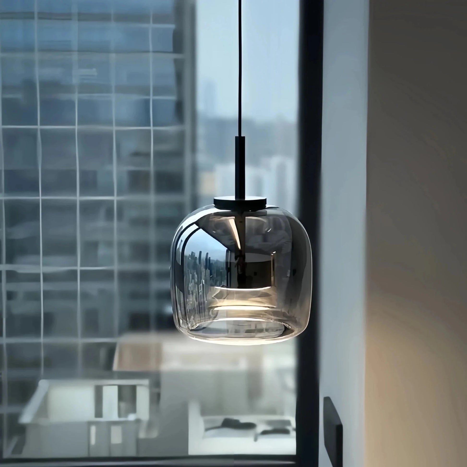 Dildale Black Gold Pendant Lamp LED Warm Light Adjustable Height | Luxury Home Accessories | Heulog Glow